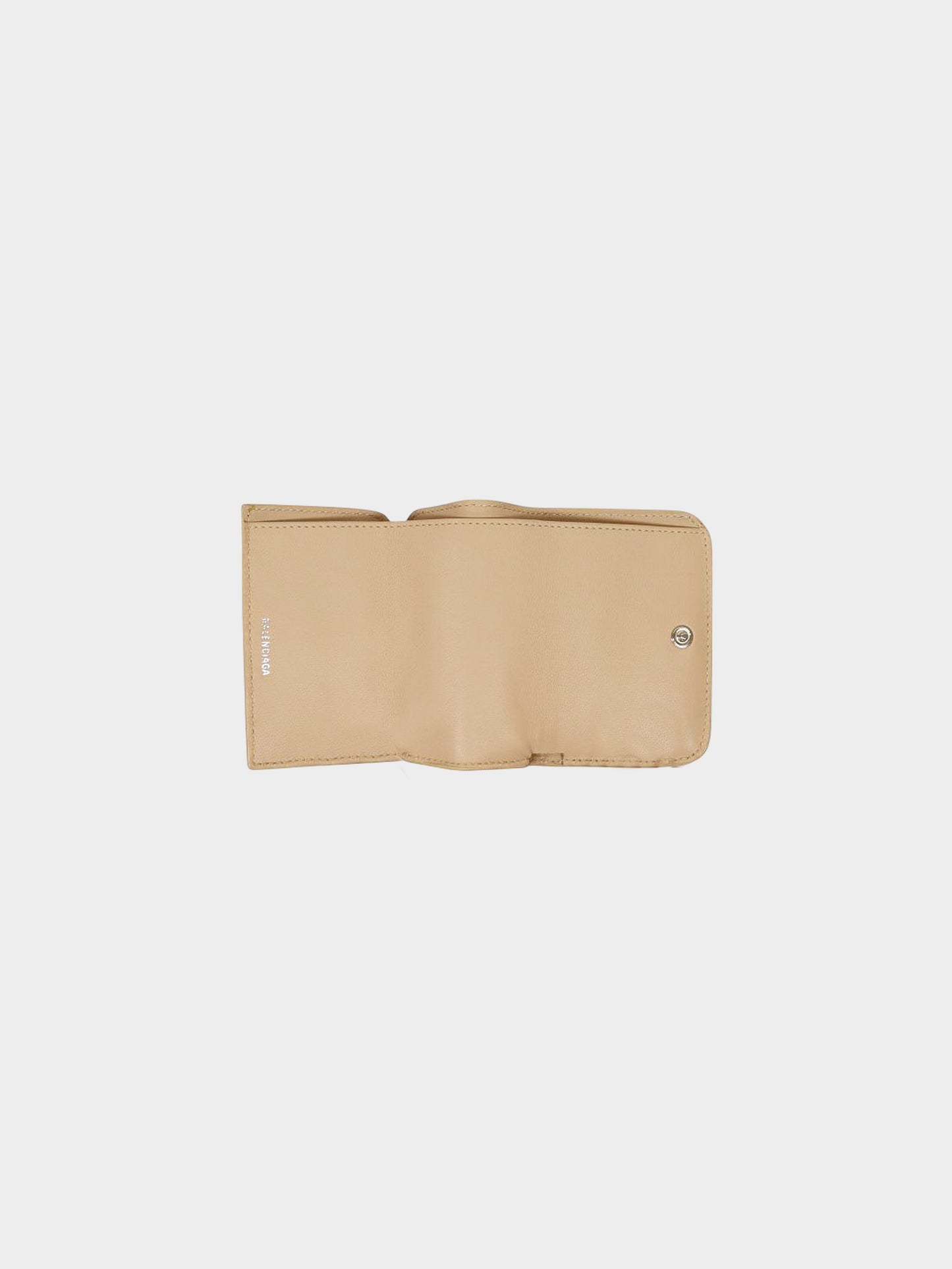Balenciaga 2020s Cream Leather Logo Wallet