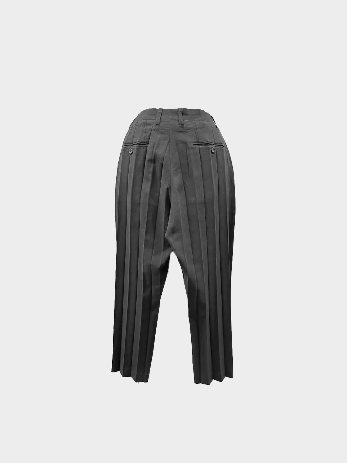 Issey Miyake 1980s Black Pleated Suit Set