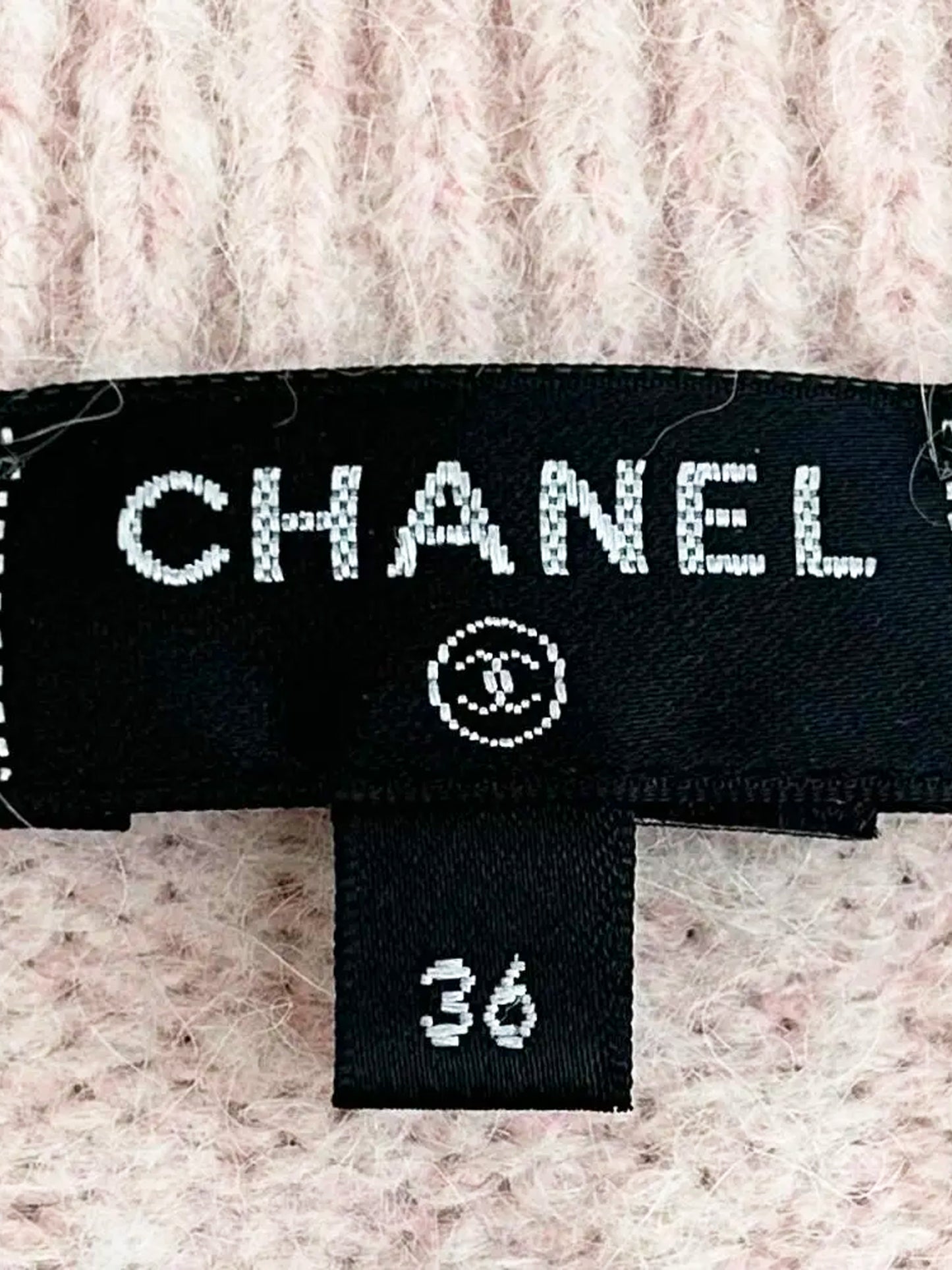 Chanel FW 2021 Light Pink Alpaca Wool CC Turn Lock Sweater