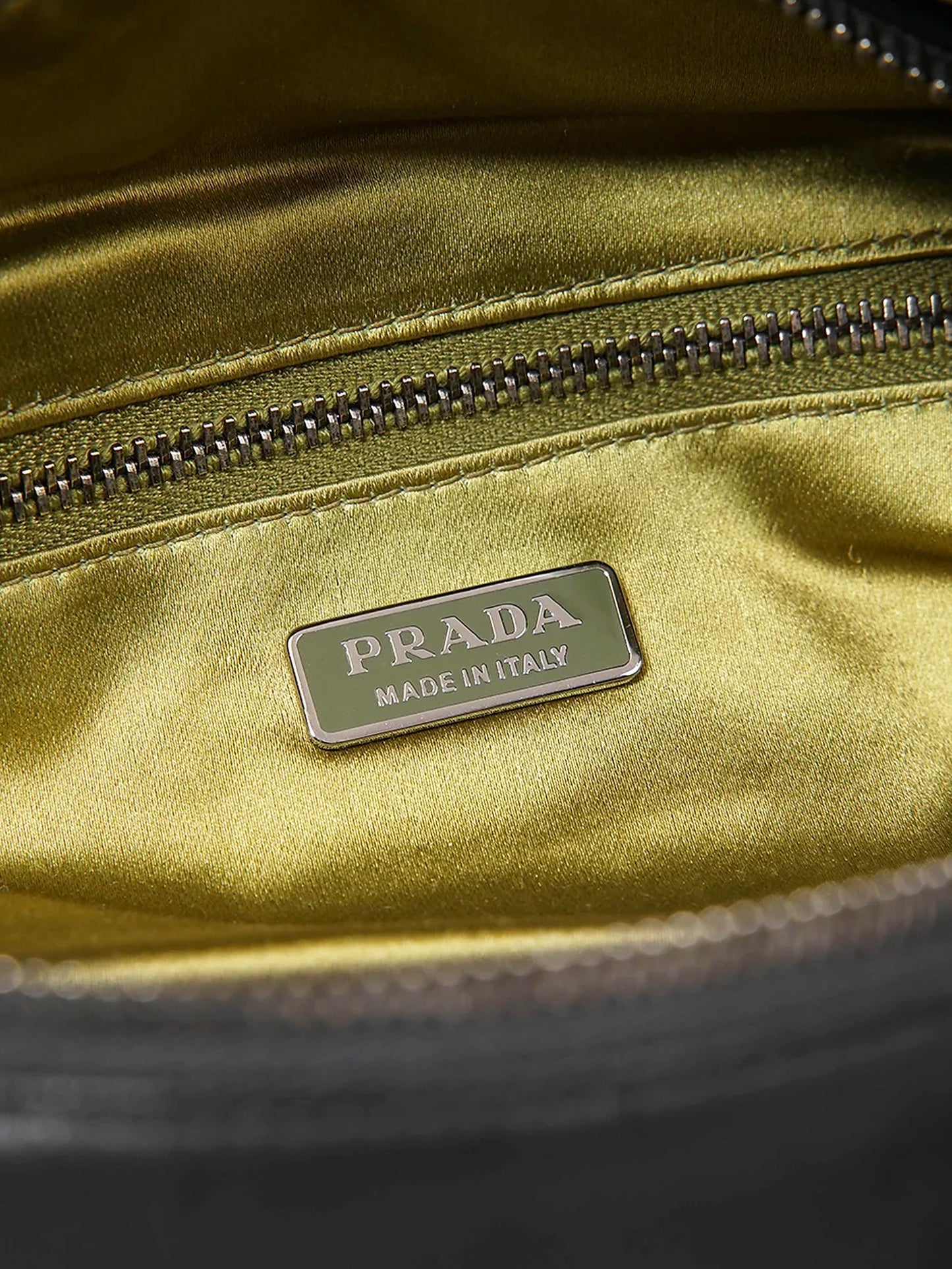 Prada SS 2001 Black Leather and Bright Yellow Strap Rectangle Bag