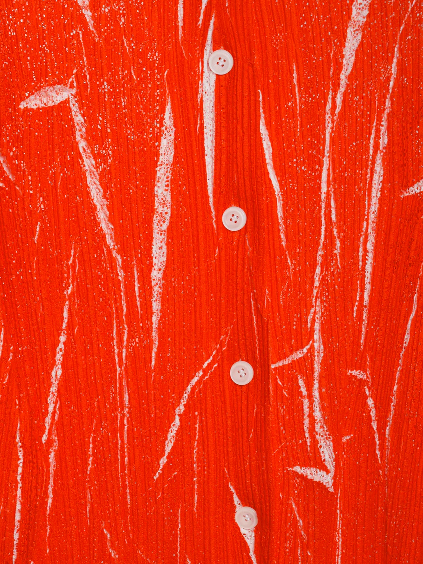 Issey Miyake 1990s Red Speckled Abstract Print Crinkle-Effect Pleated Jacket