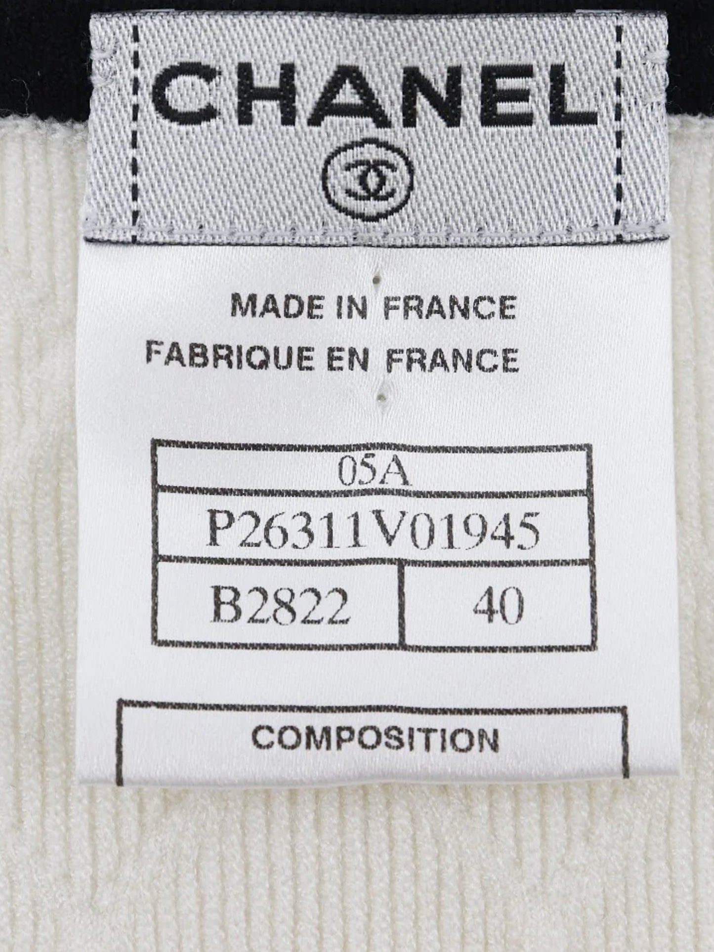 Chanel 2005 Cream Quilted Cambon Sweater