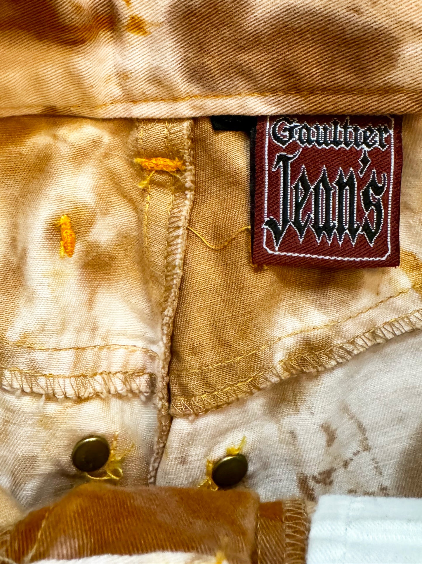Jean Paul Gaultier 1990s Brown Distressed Dyed Jeans