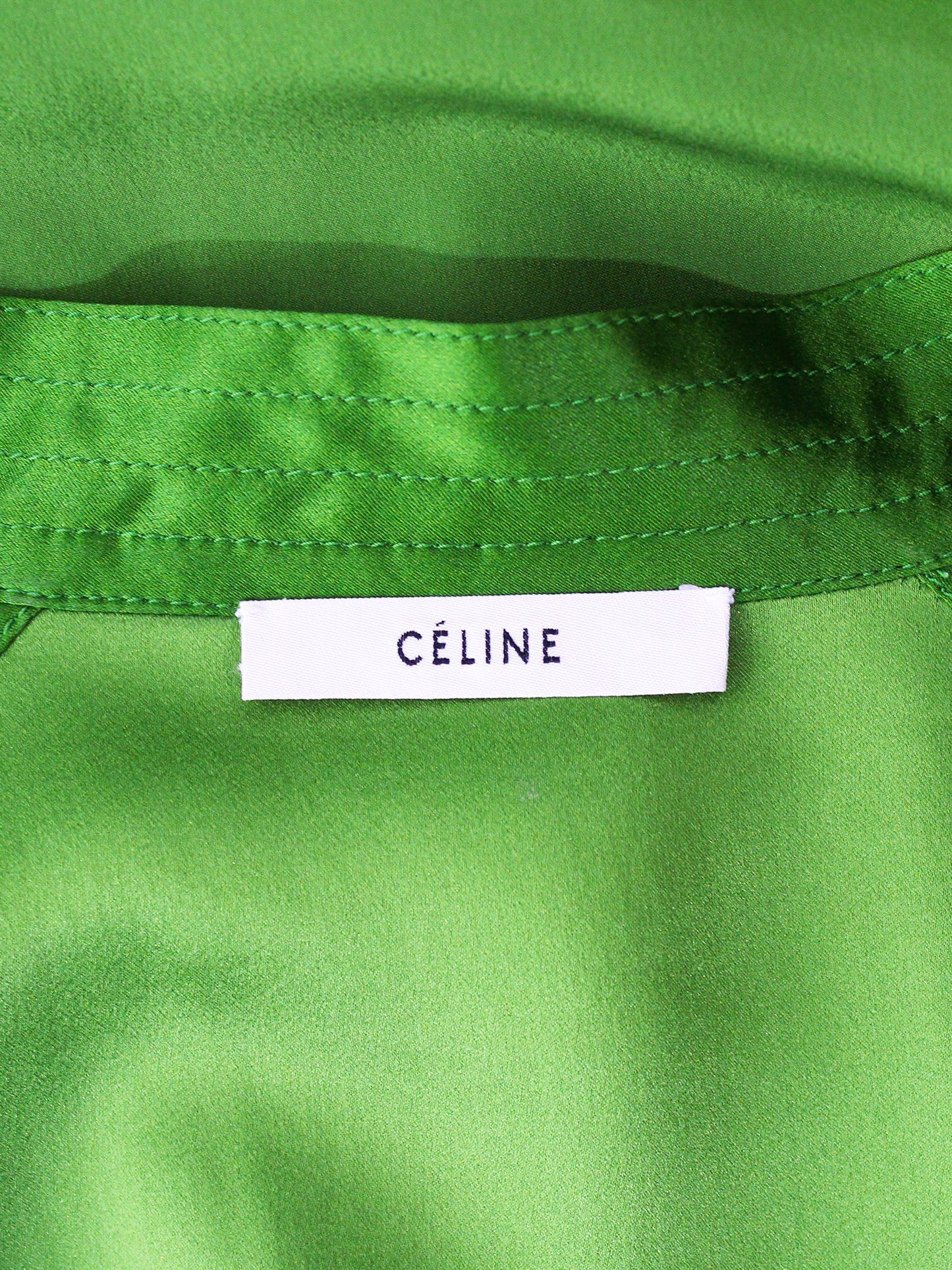 Celine by Phoebe Philo SS 2018 Green Silk Shirt