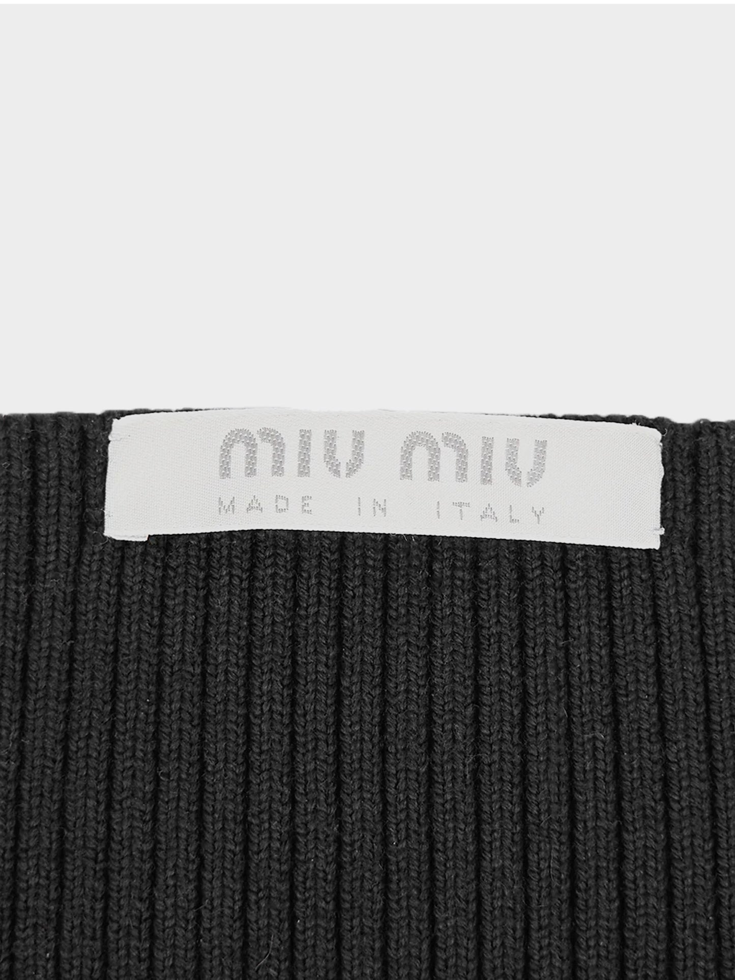 Miu Miu SS 2000 Black Fur Trim Corset Top and Pants Set