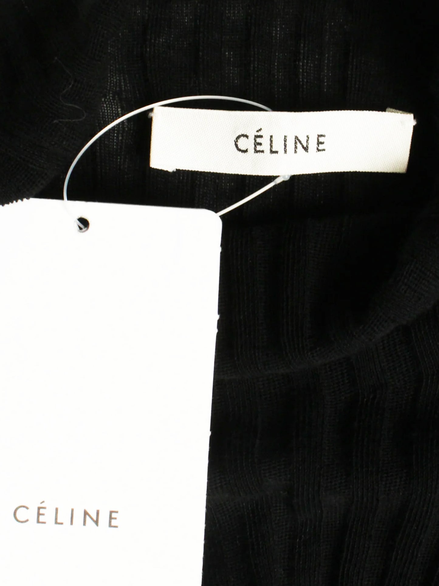 Celine by Phoebe Philo 2010s Black Ribbed Knit Turtleneck Bodycon Dress
