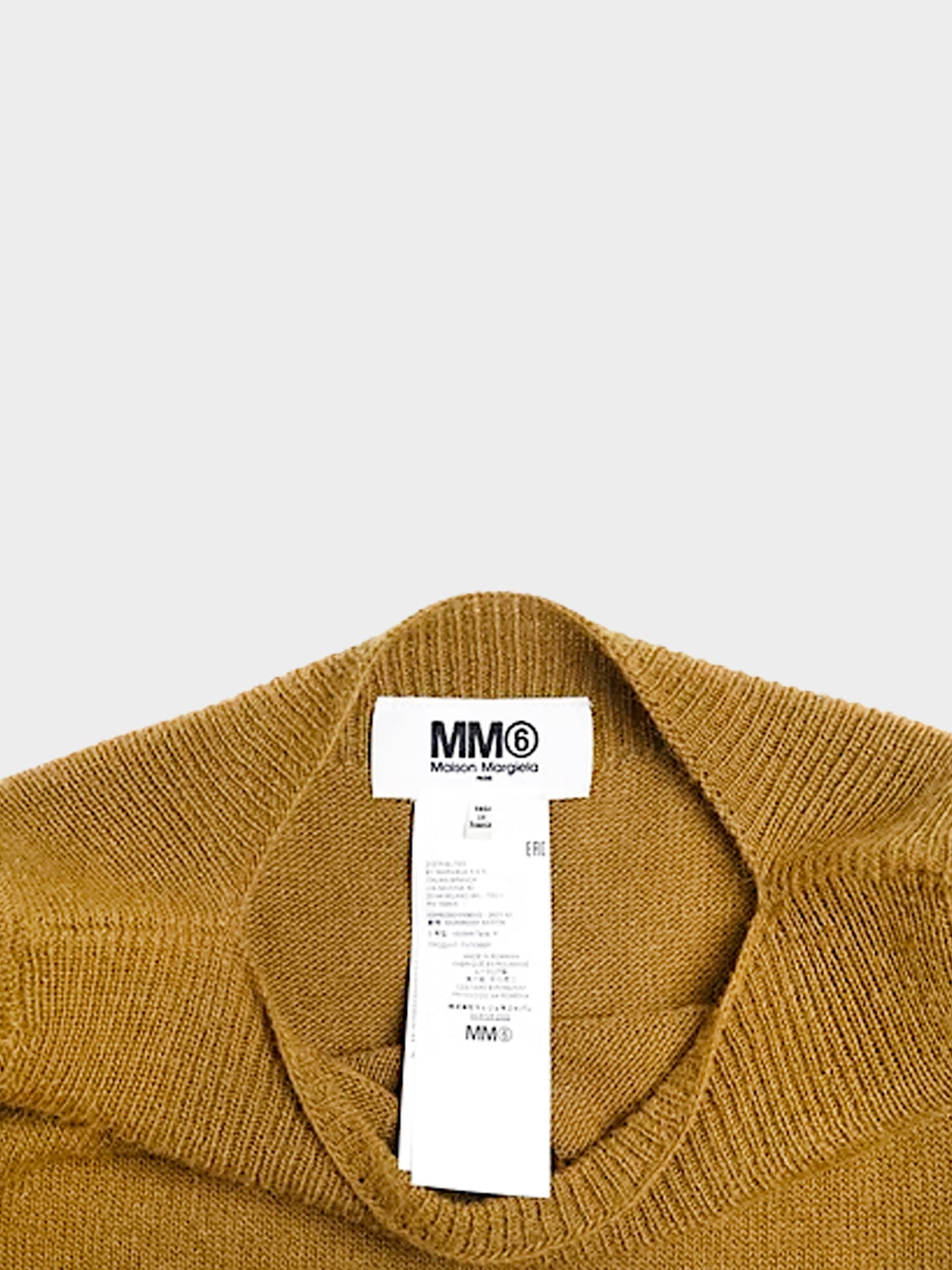 Maison Margiela MM6 AW 2021 Brown Knit Upside-Down Sweater
