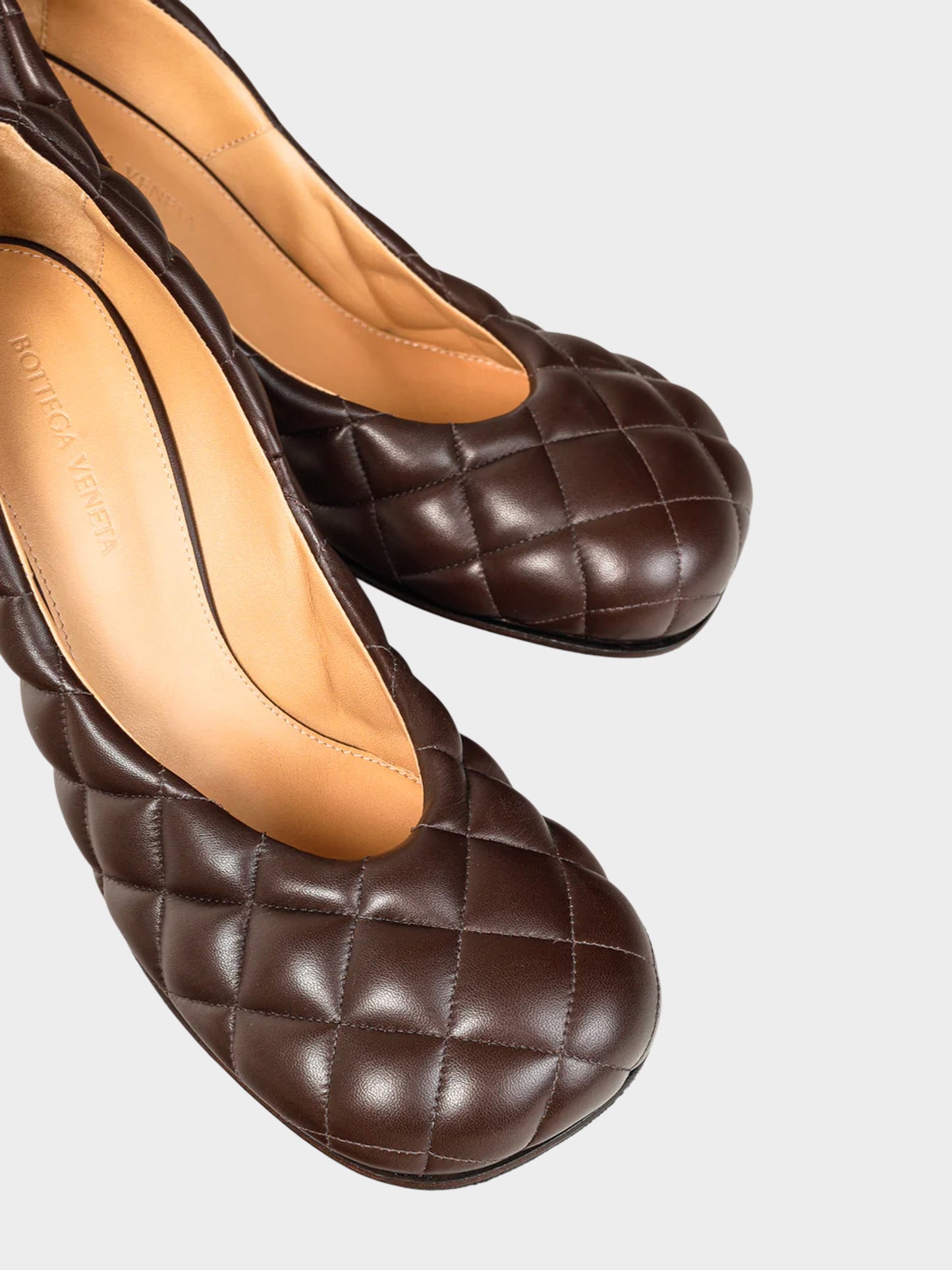 Bottega Veneta FW 2019-2020 Brown Quilted Nappa Leather Heels