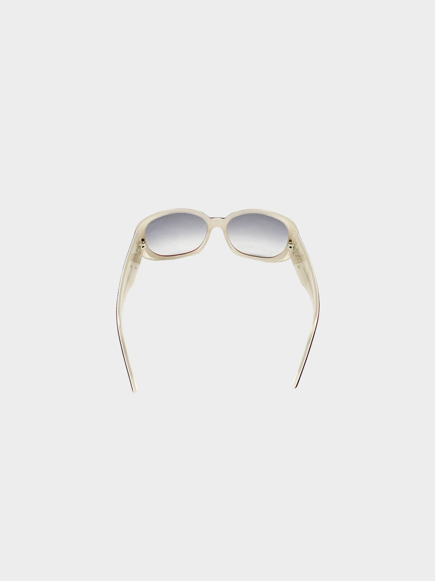 Chanel 2000s Red Camellia Oval Sunglasses