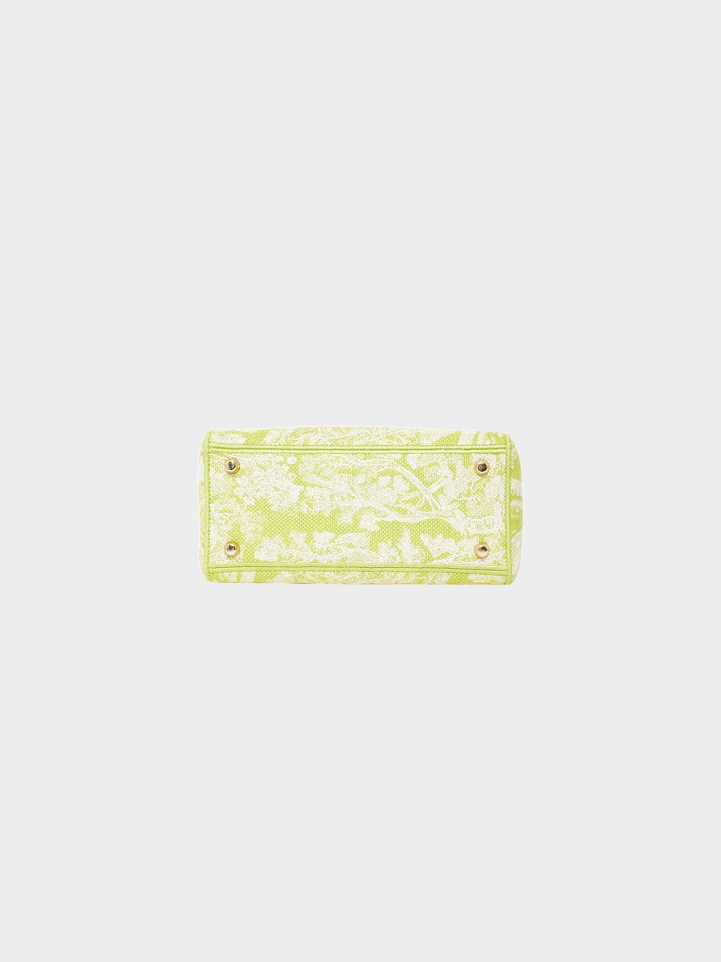 Christian Dior 2020 Lime Green Toile De Jouy Canvas Medium Lady D-Lite Bag