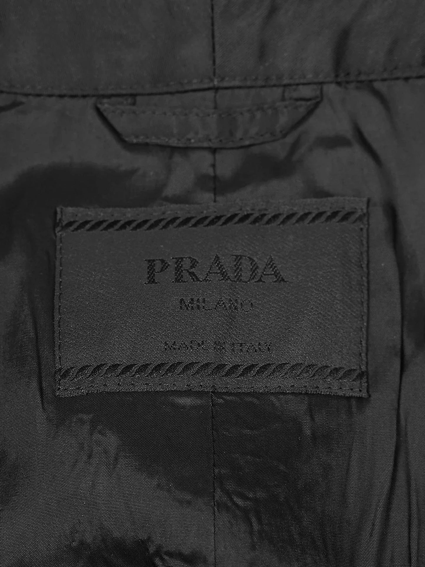 Prada FW 1994 Black Nylon Belted Dress