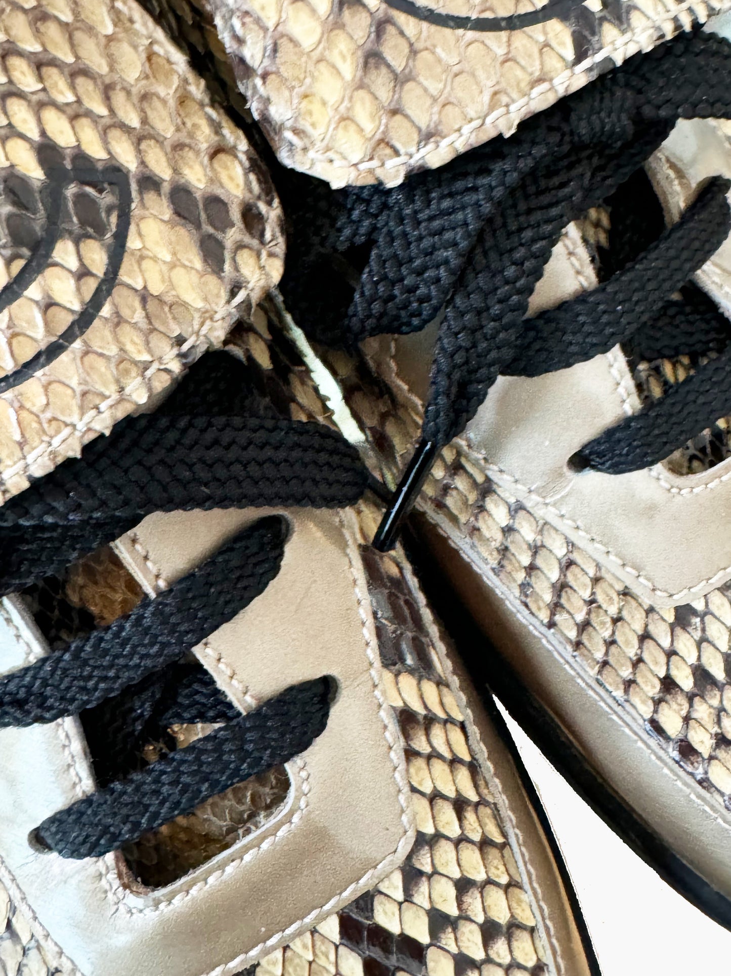 Chanel 2010s Python Leather CC Sneakers