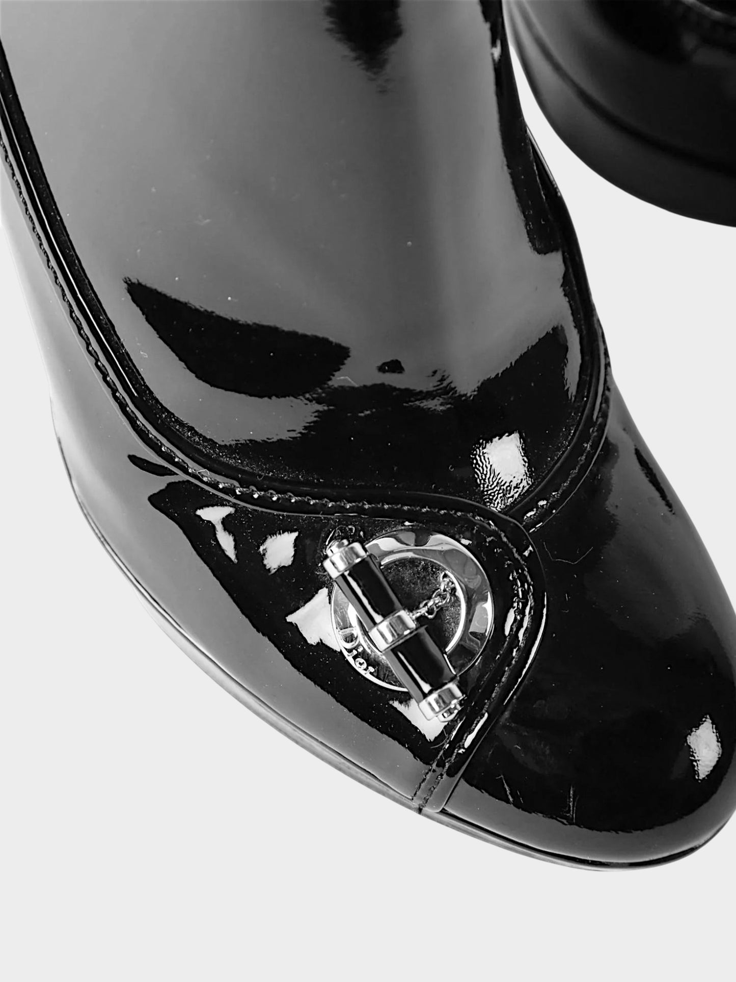 Christian Dior 2008 Black Patent Leather Platform Boots
