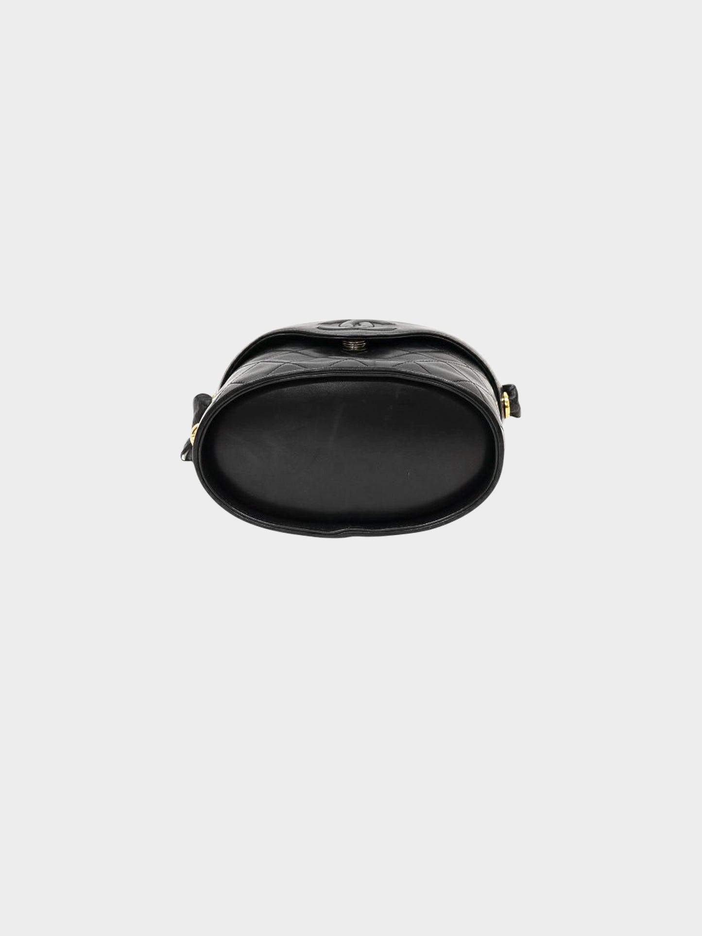 Chanel 1994 Black Leather Matelasse Crossbody Case Bag