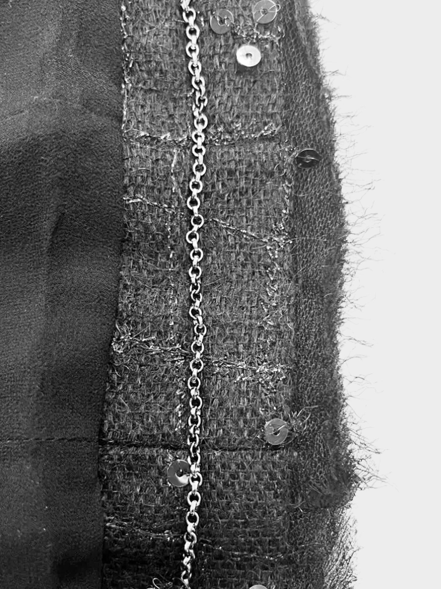 Chanel 2004 Black Mohair Blend Embellished Jacket