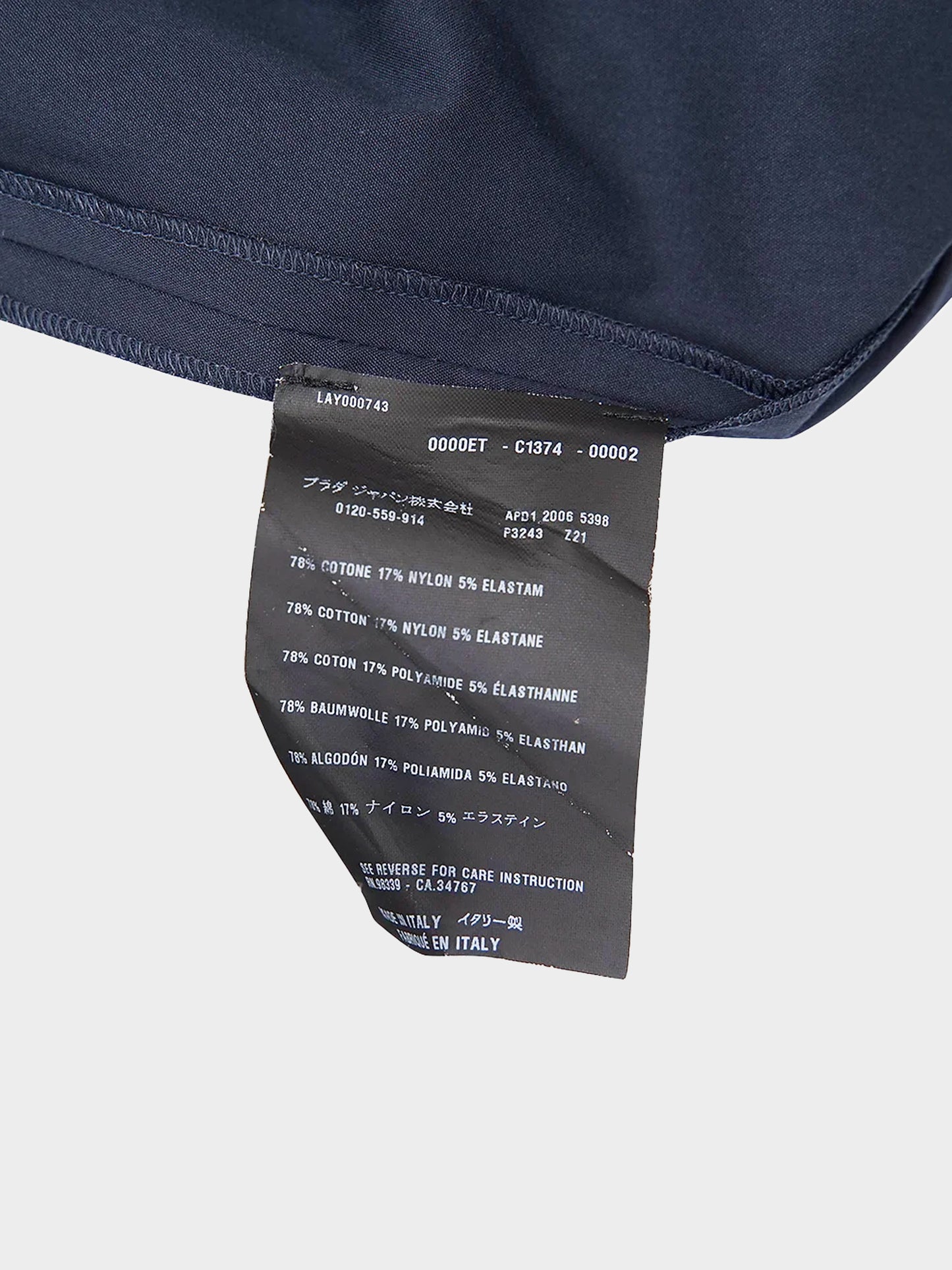 Prada 2006 Navy Pleated Midi Dress
