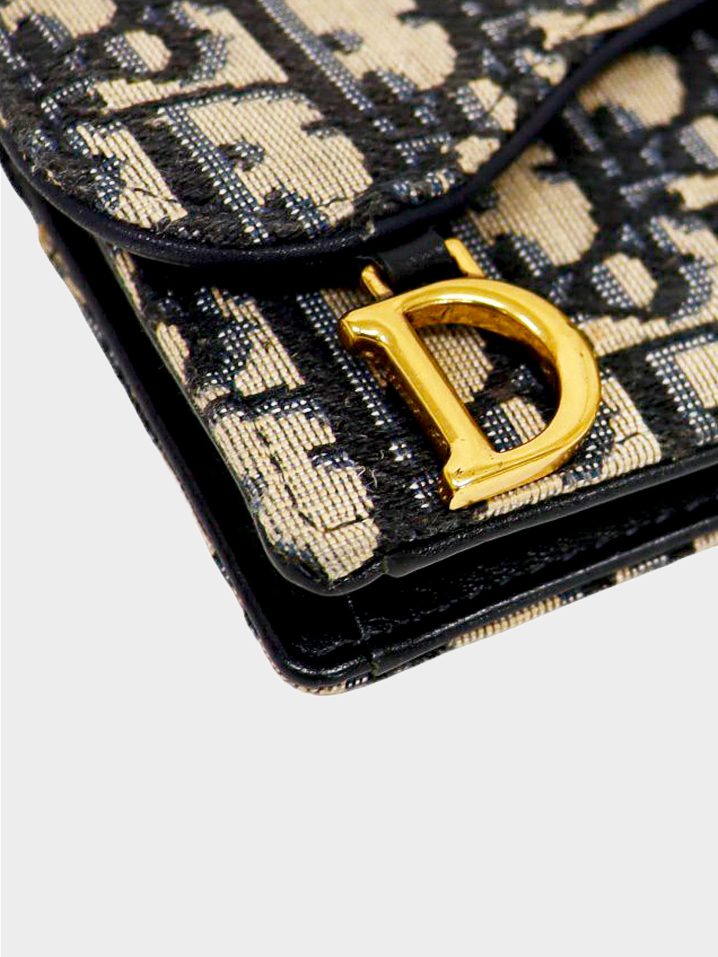 Christian Dior 2020 Oblique Canvas Saddle Card Case