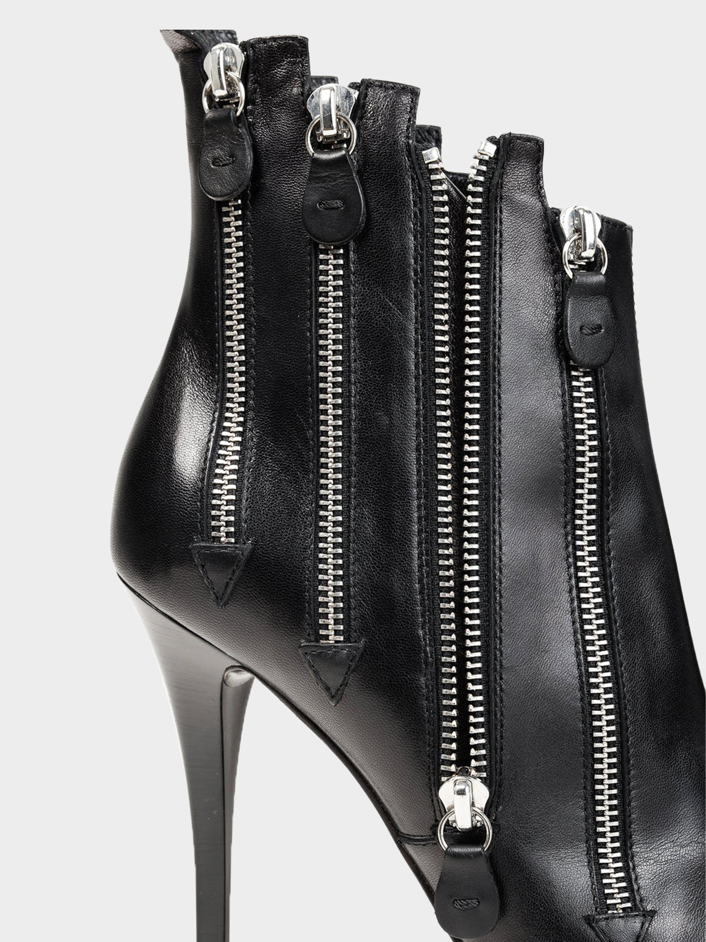 Giuseppe Zanotti 2009 Black Leather Multi-Zip Ankle Bootie