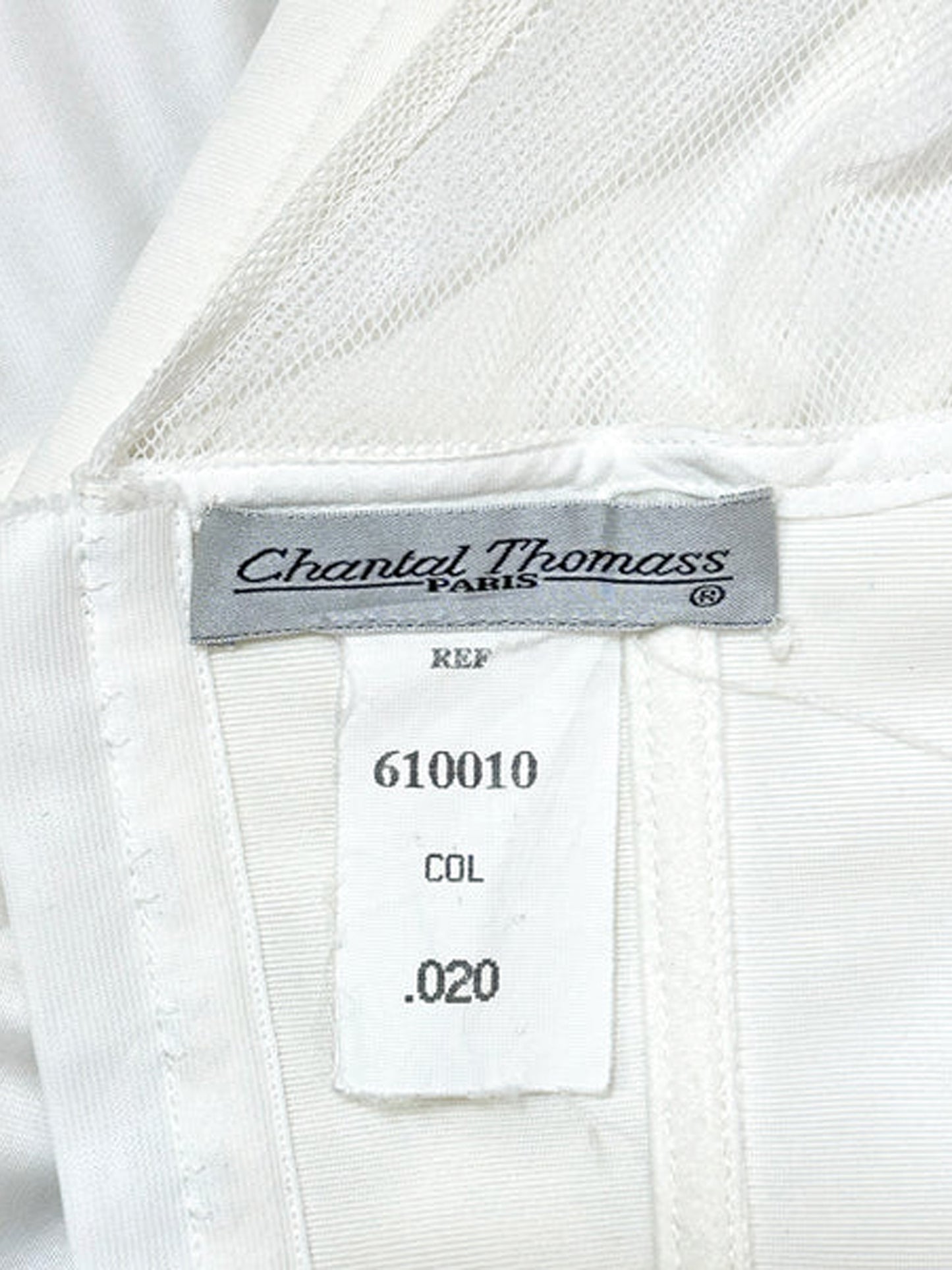 Chantal Thomass 2000s White Mesh and Satin Corset
