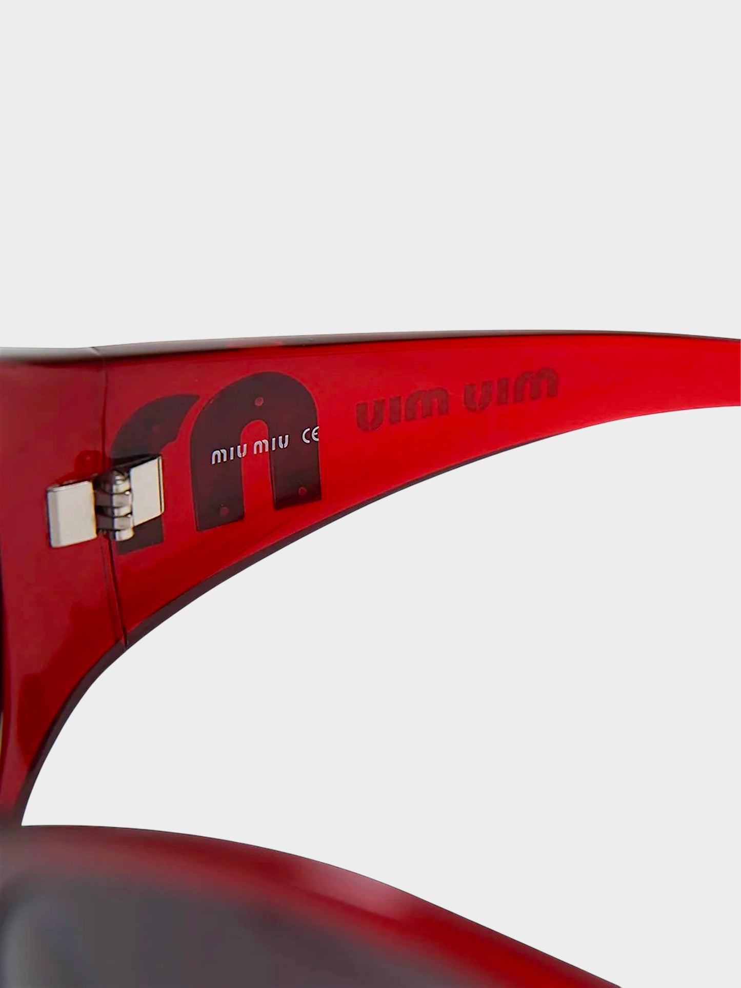 Miu Miu 2000s Red Round Logo Sunglasses