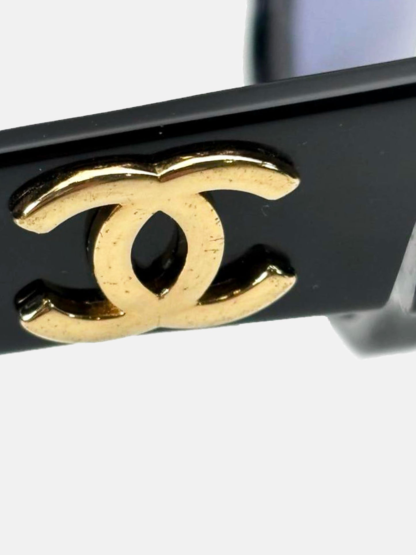 Chanel 2000s Black Square CC Sunglasses