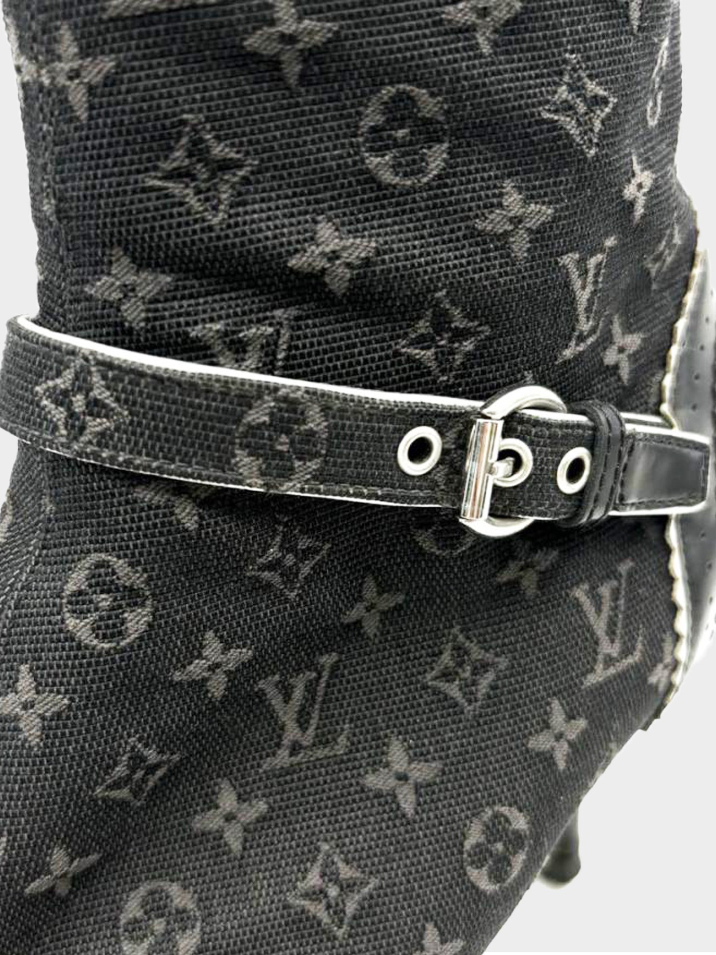 Louis Vuitton 2007 Mini Lin Canvas Raquel Ankle Boots