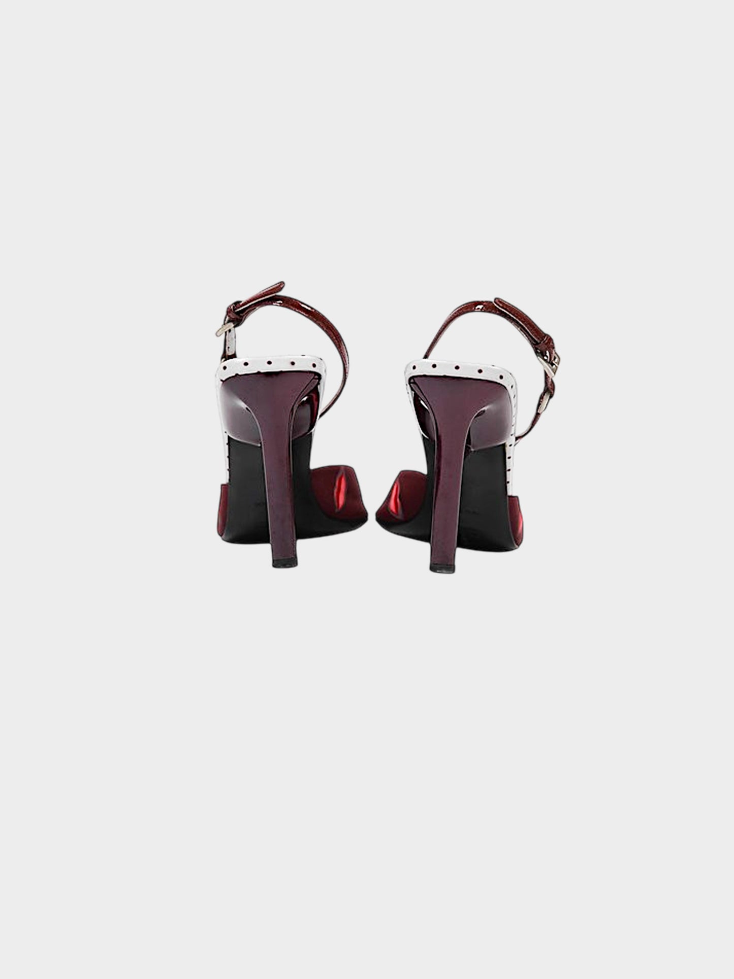 Prada SS 2000 Burgundy Crepe de Chine Lips Heels