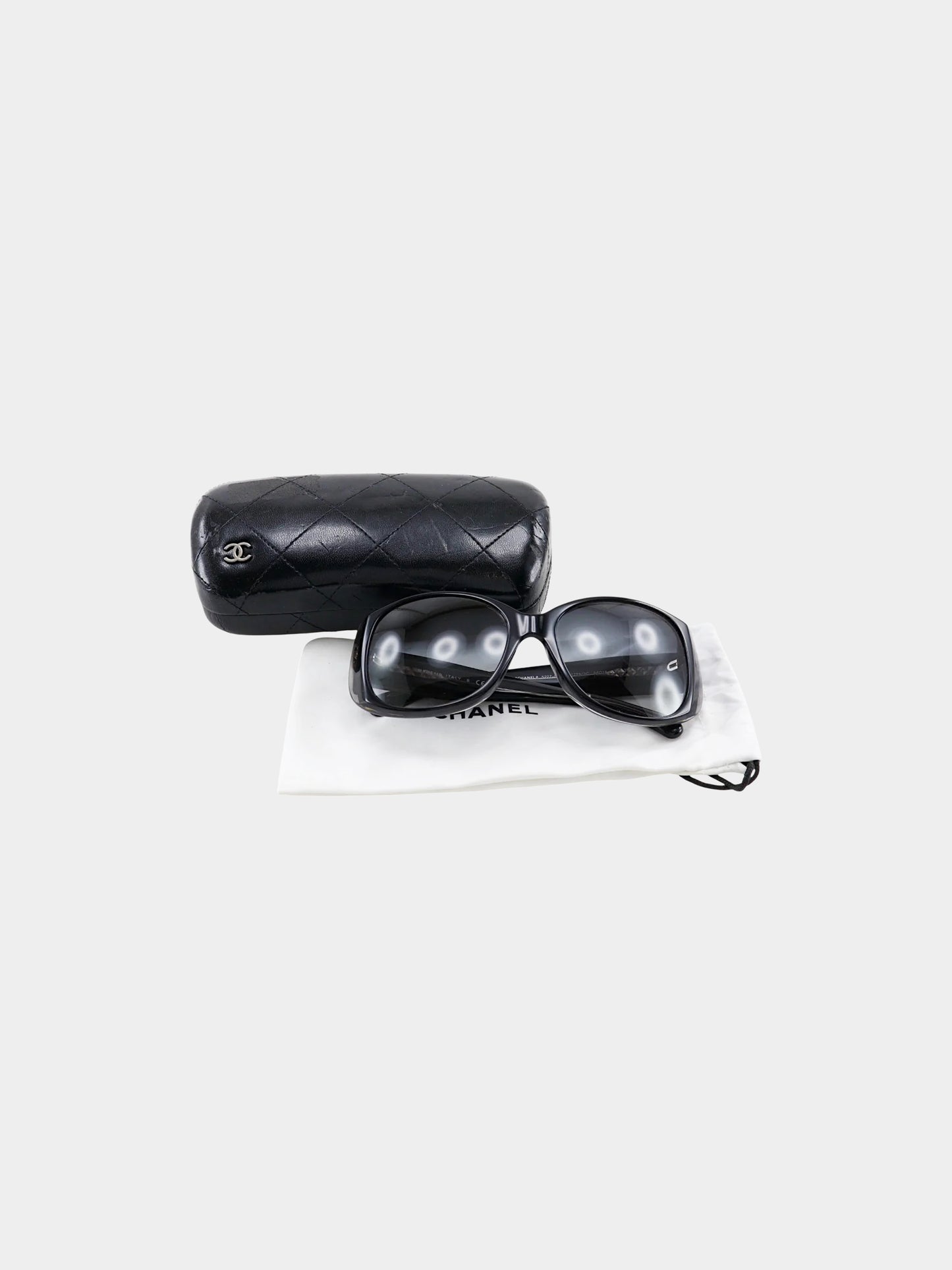 Chanel 2000s Black Square Sunglasses
