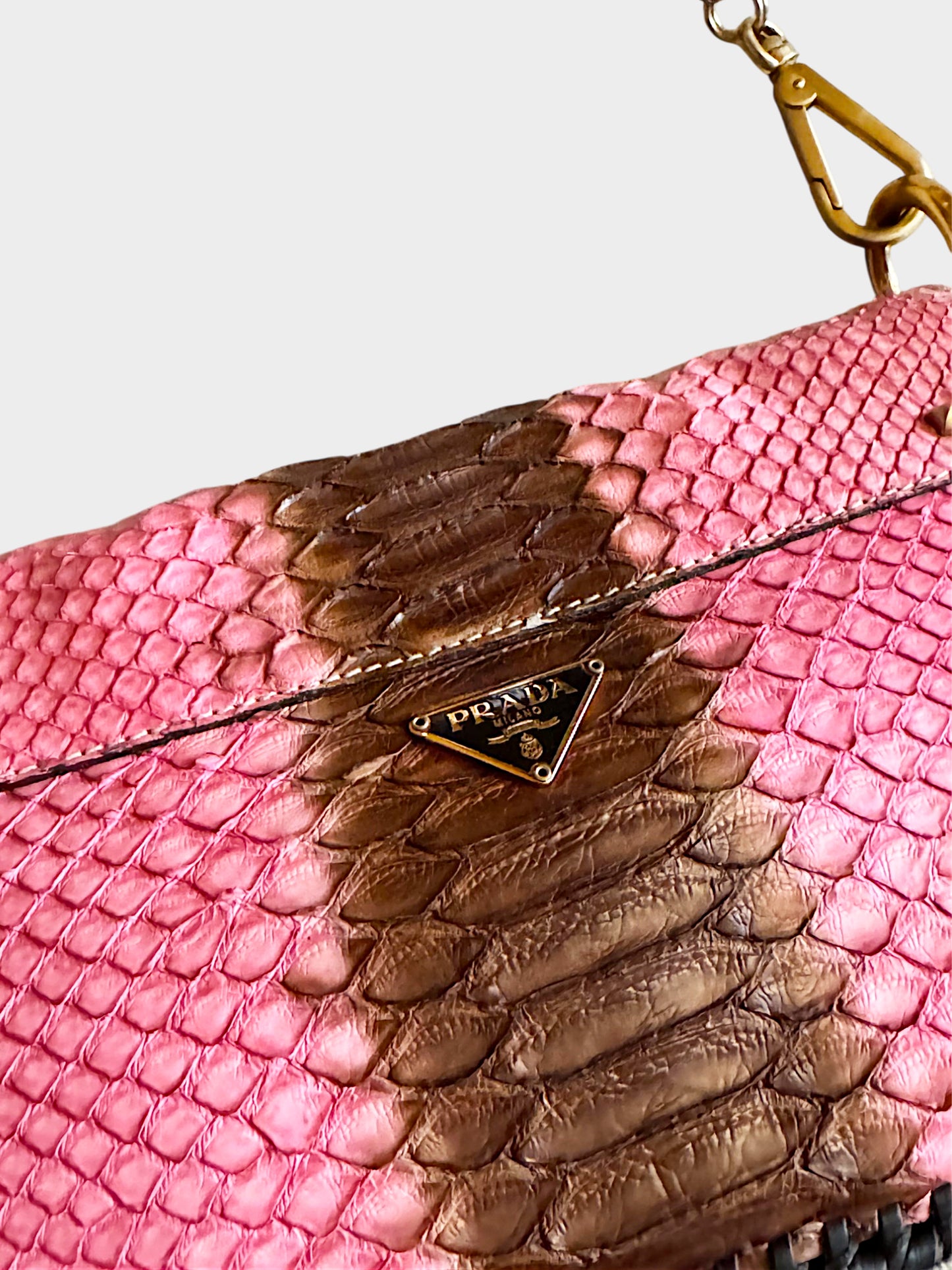 Prada 2004 Pink Python Leather Bag