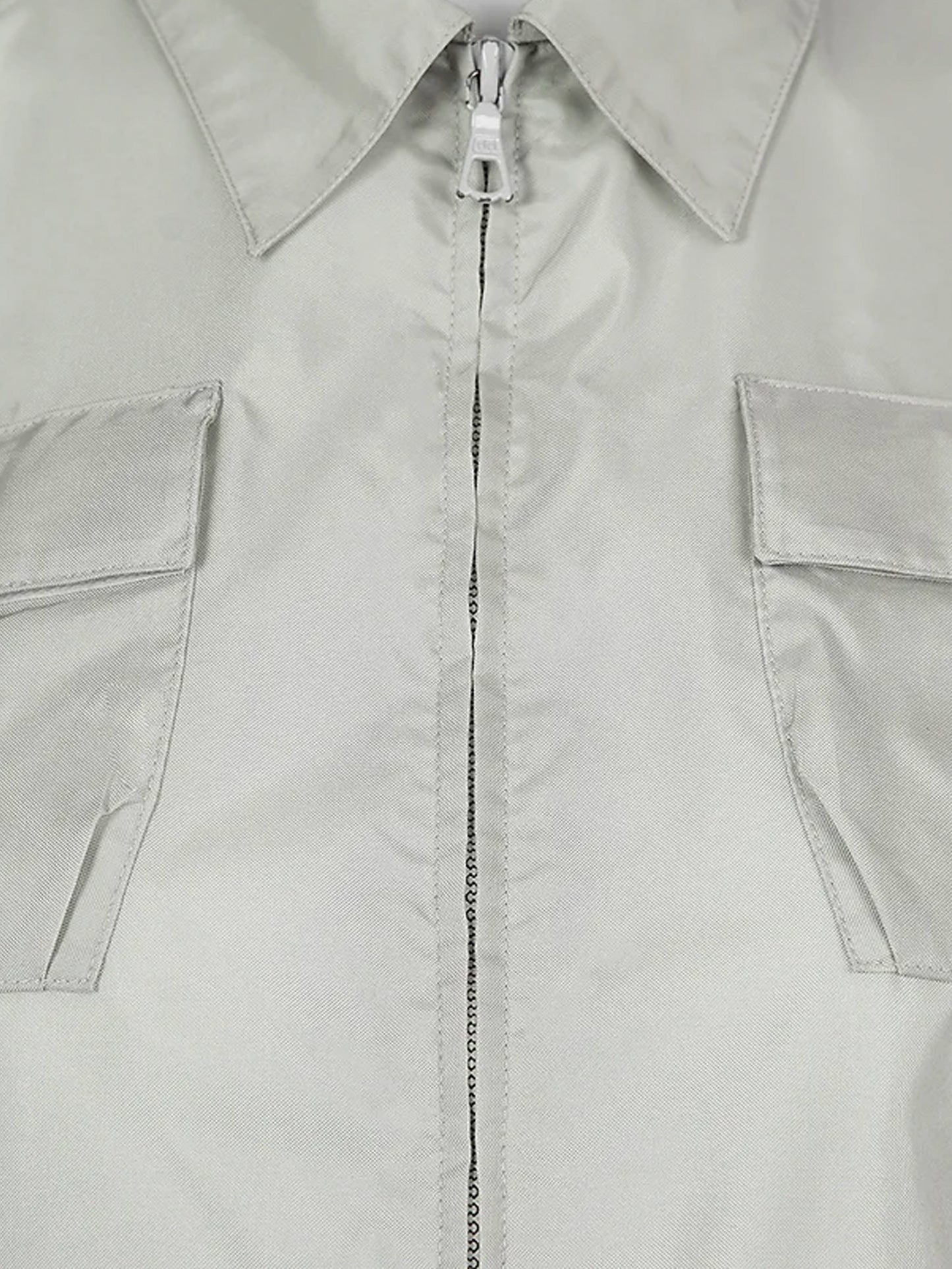 Miu Miu SS 1999 Runway Light Grey Nylon Jacket