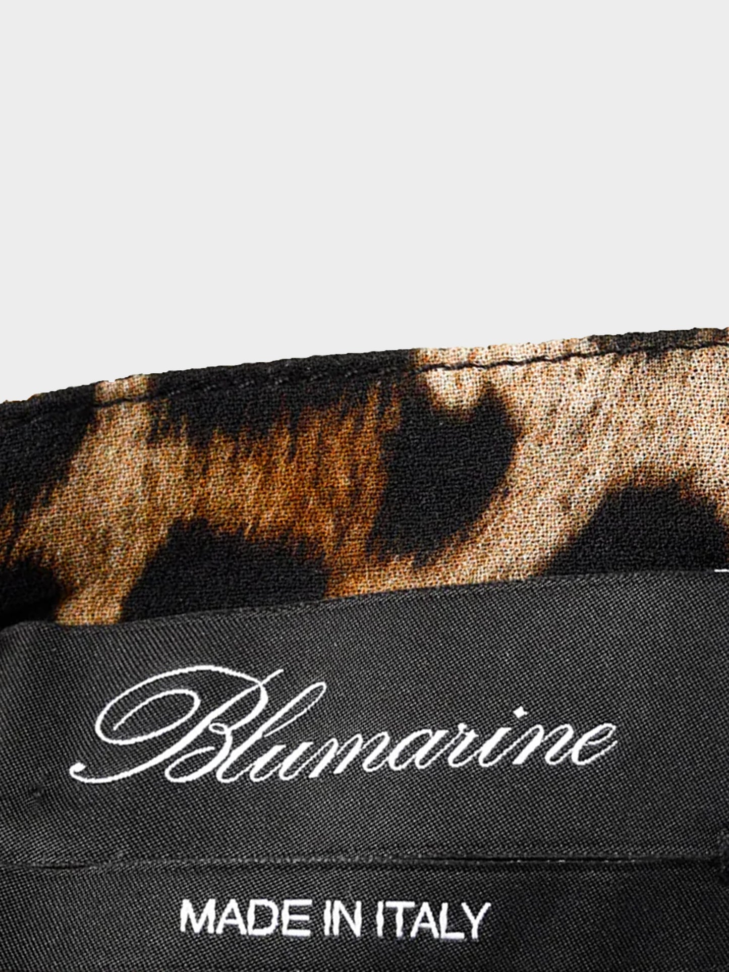 Blumarine PF 2021 Leopard Print Crepe Chiffon Ruffled Dress