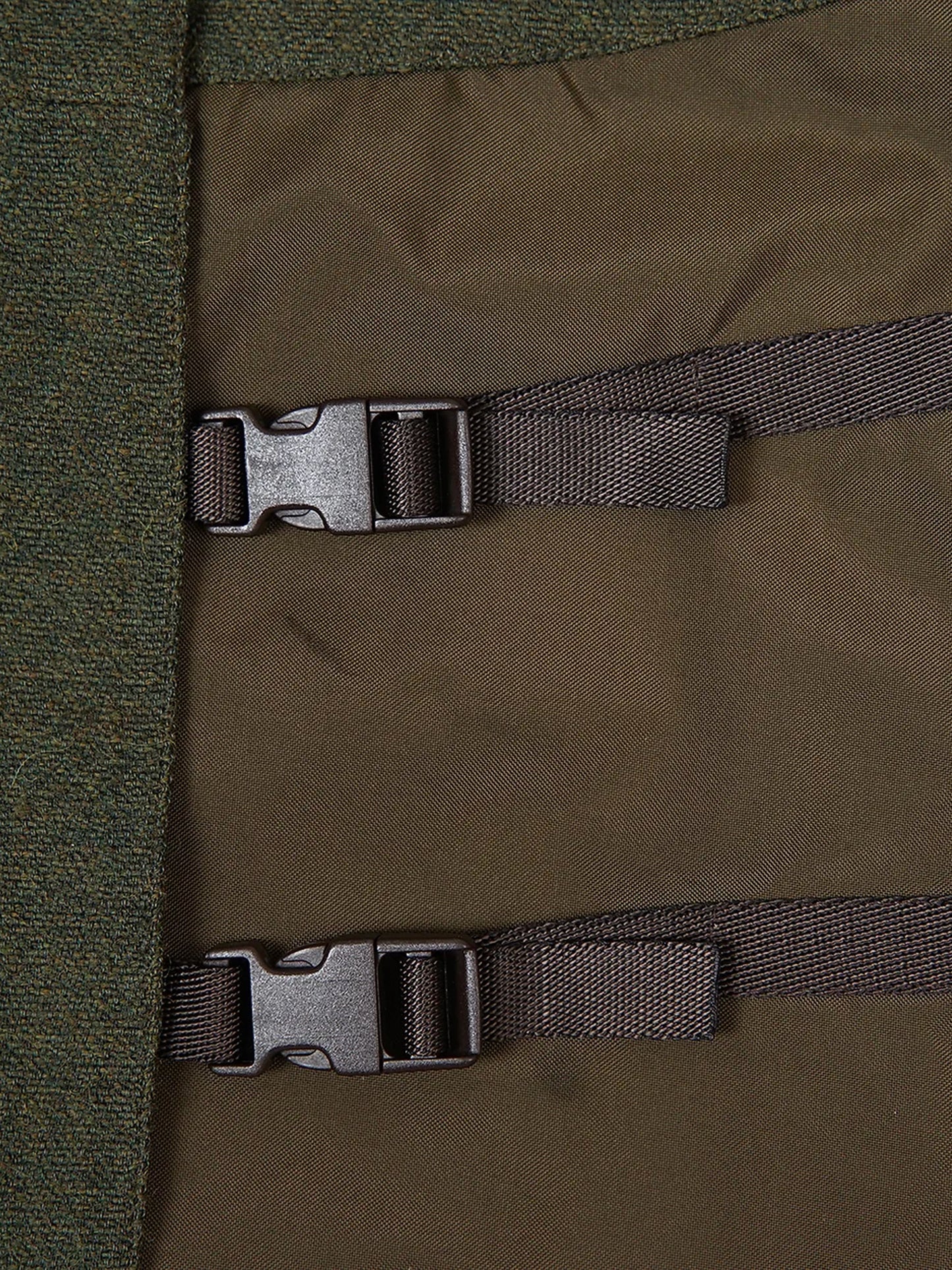 Miu Miu FW 1999 Khaki Wool and Nylon Buckled Wrap Mini Skirt
