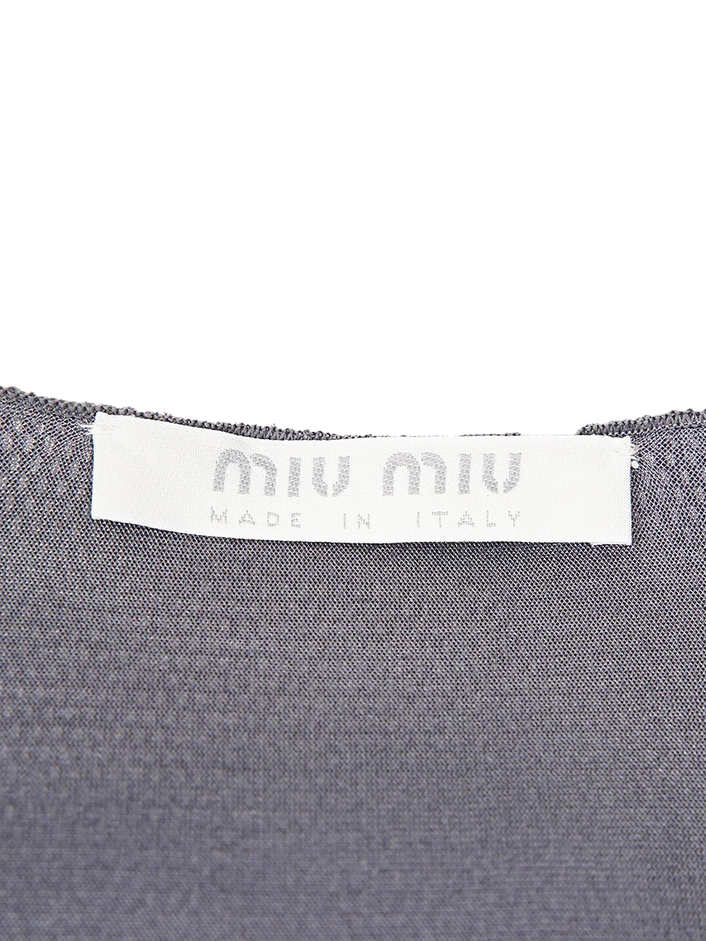 Miu Miu SS 1999 Grey Bow Mesh Dress