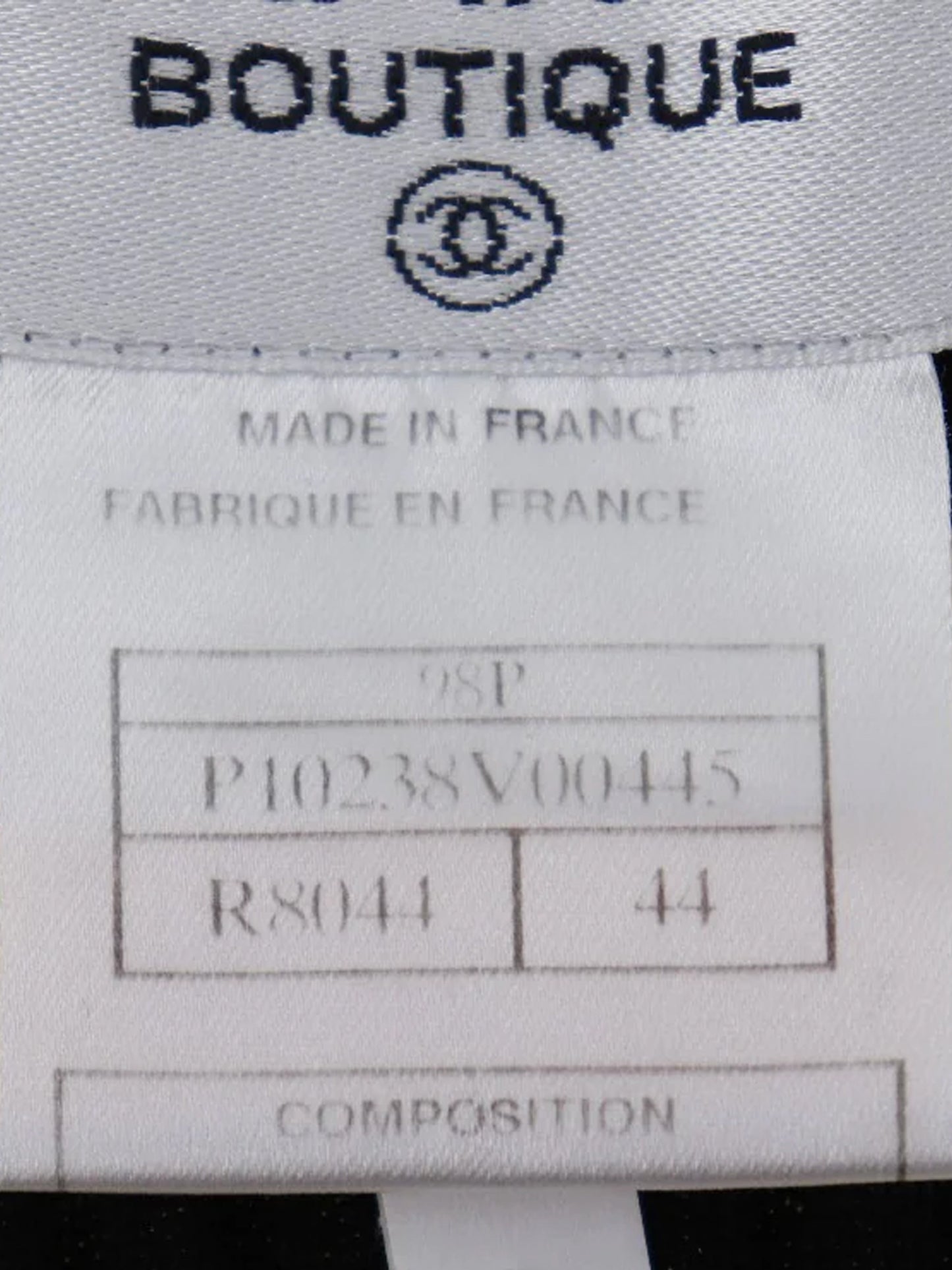 Chanel 1998 Beige and White Striped Ribbed Logo Sweater