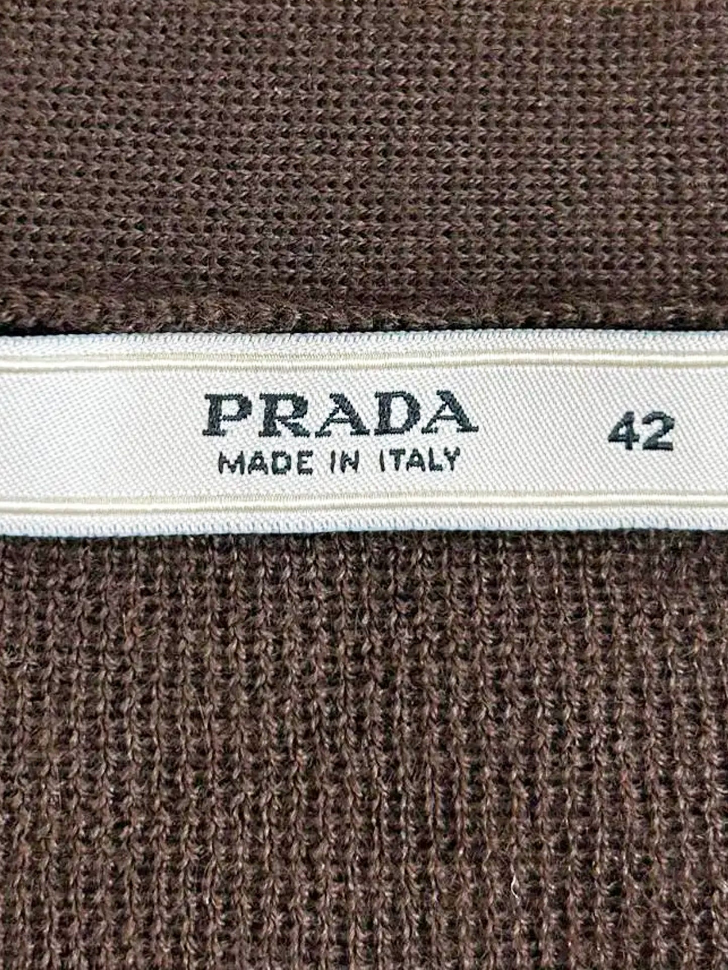 Prada 2000s Brown Cashmere-Silk Knit Cardigan and Top Set