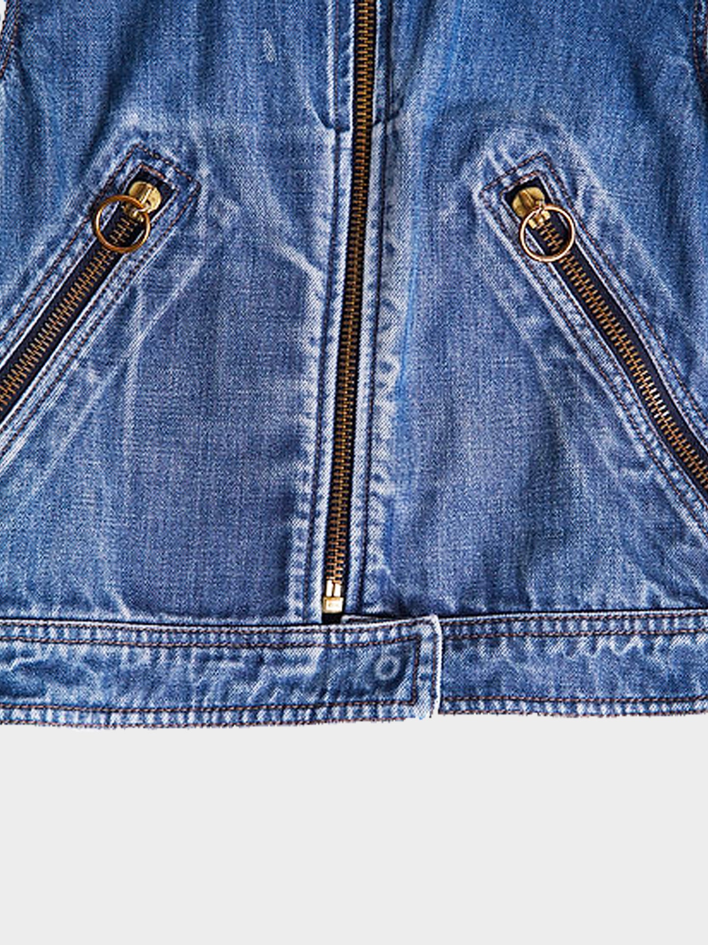Prada 2000s Denim Biker Jacket
