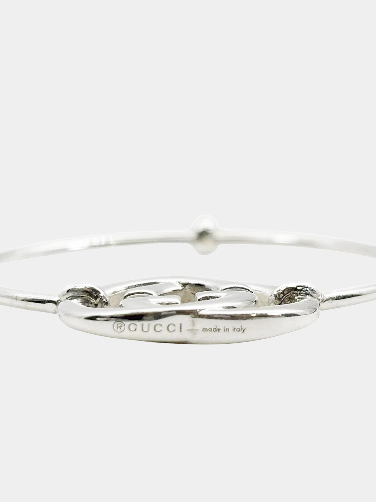 Gucci 2010s 925 Silver Interlocking G Hoop Earrings