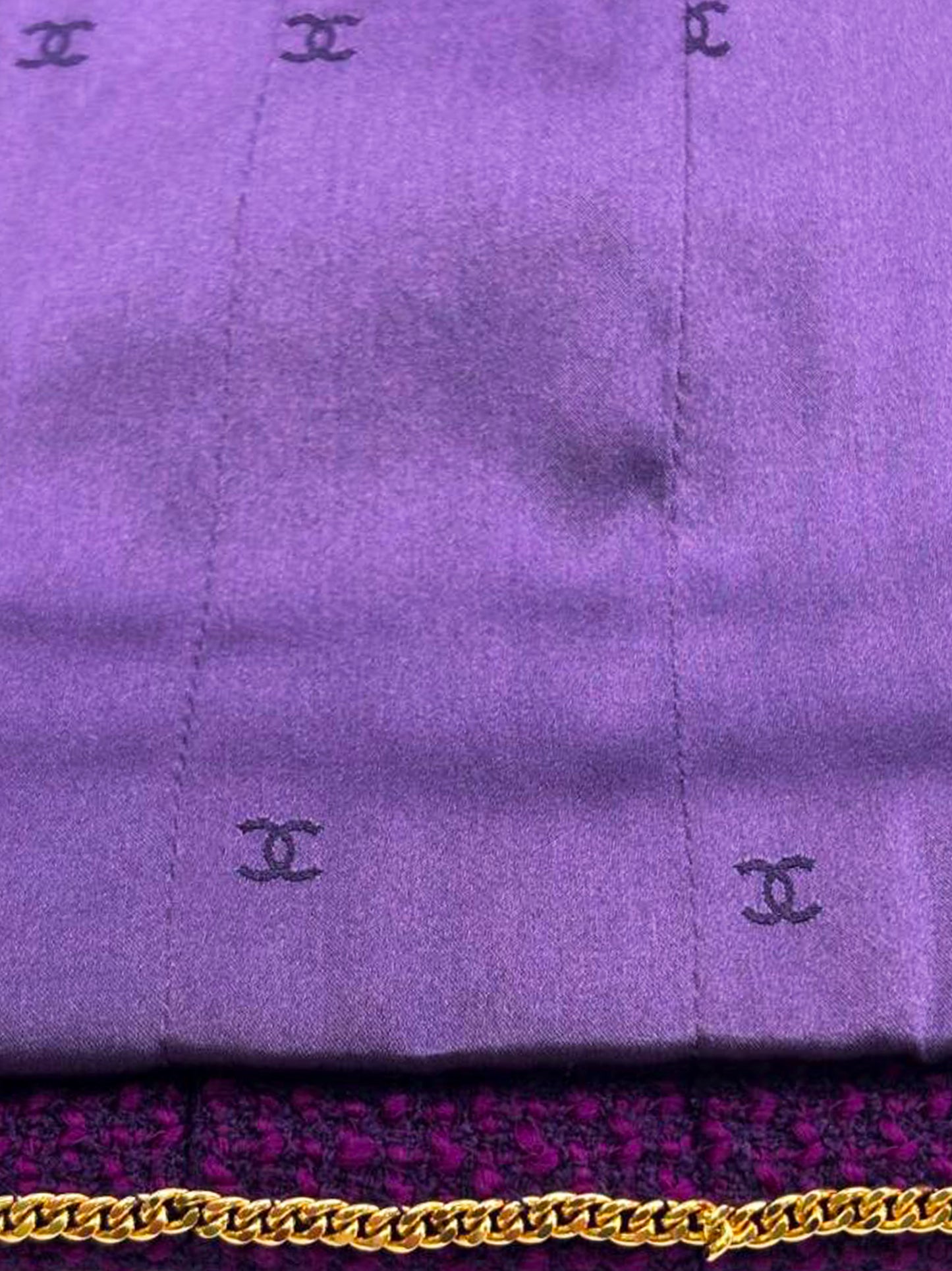 Chanel 1995 Purple Wool Tweed Single-breasted Jacket