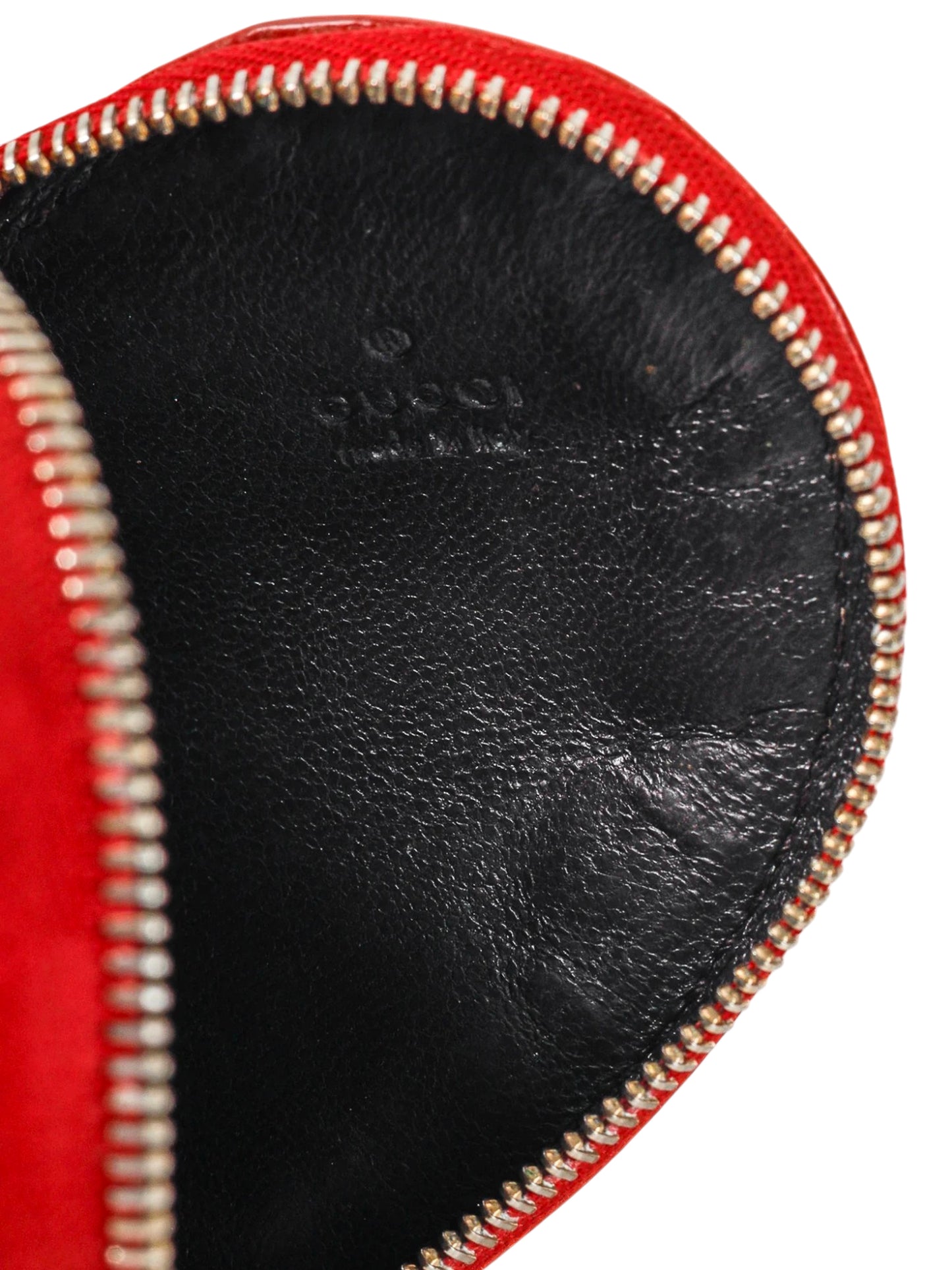 Gucci 2008 Red Patent Leather and Monogram Coated Canvas Tattoo Heart Coin Purse