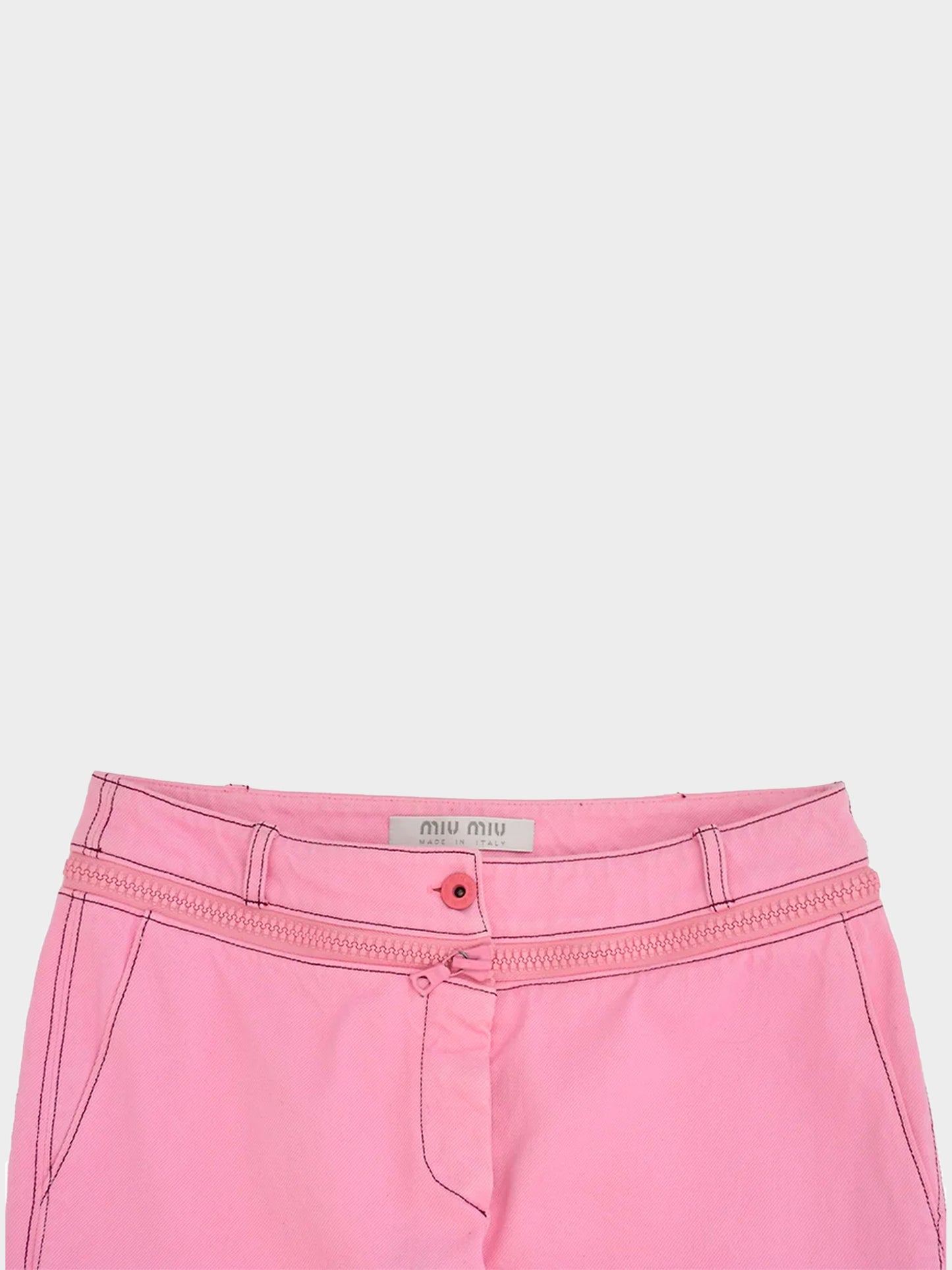 Miu Miu SS 2000 Pink Zip Waist Pants