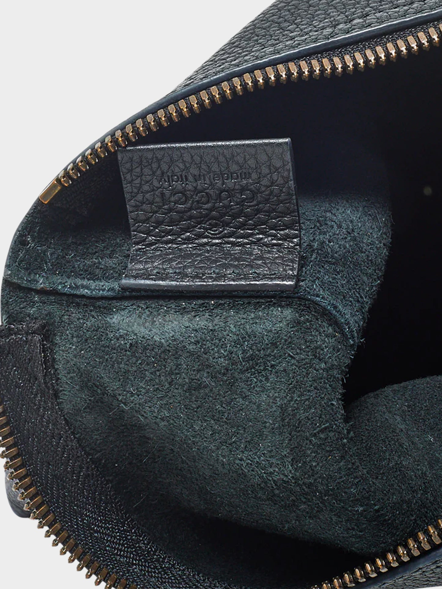 Gucci 2010s Black Leather Logo and Web Clutch