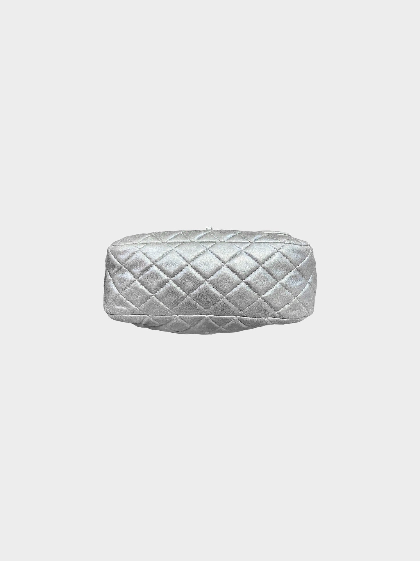Chanel 2016 Silver Metallic Lambskin Leather Quilted Large In Seoul Backpack