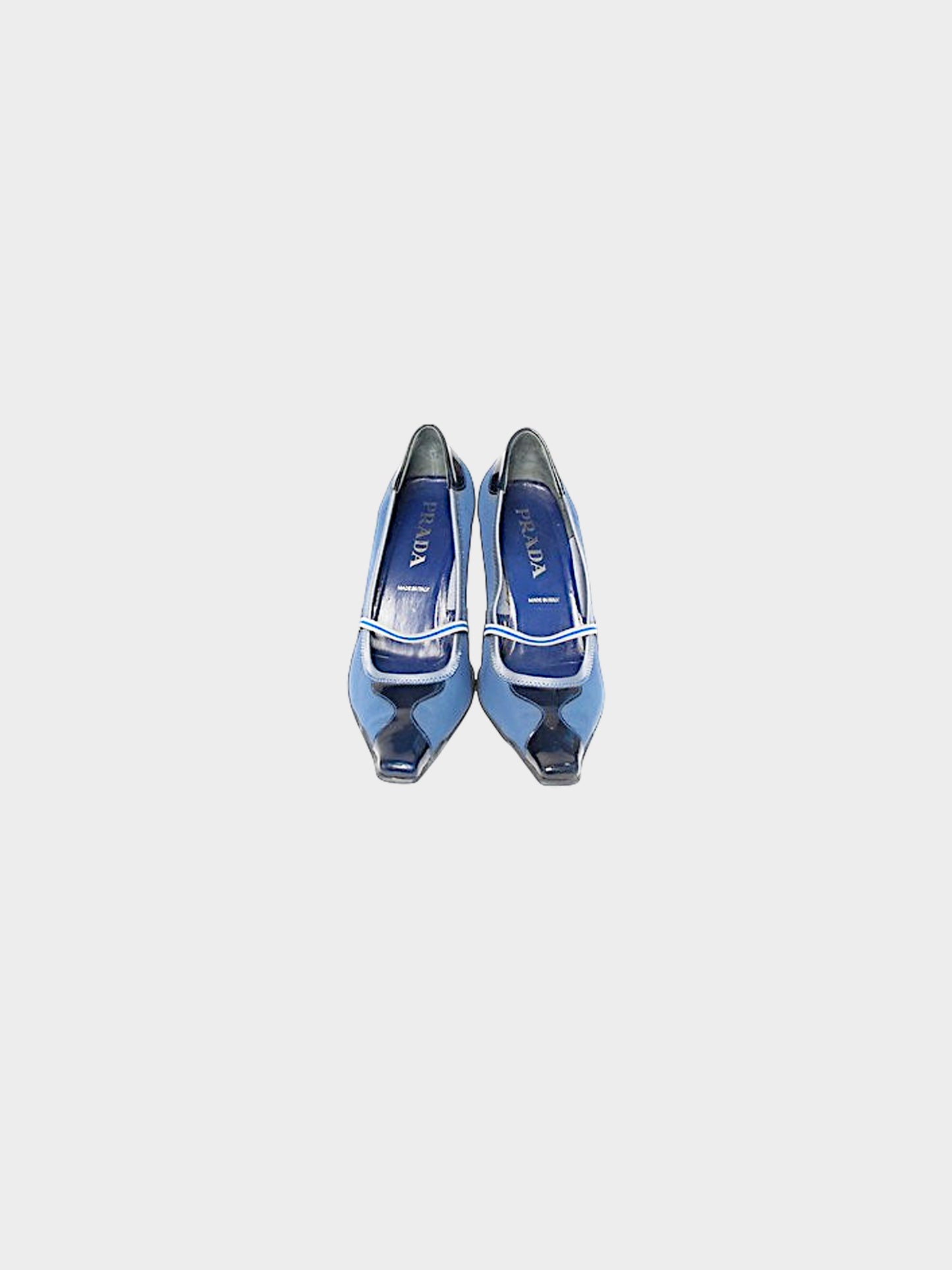 Prada SS 2000 Blue Neoprene Panelled Sporty Heels