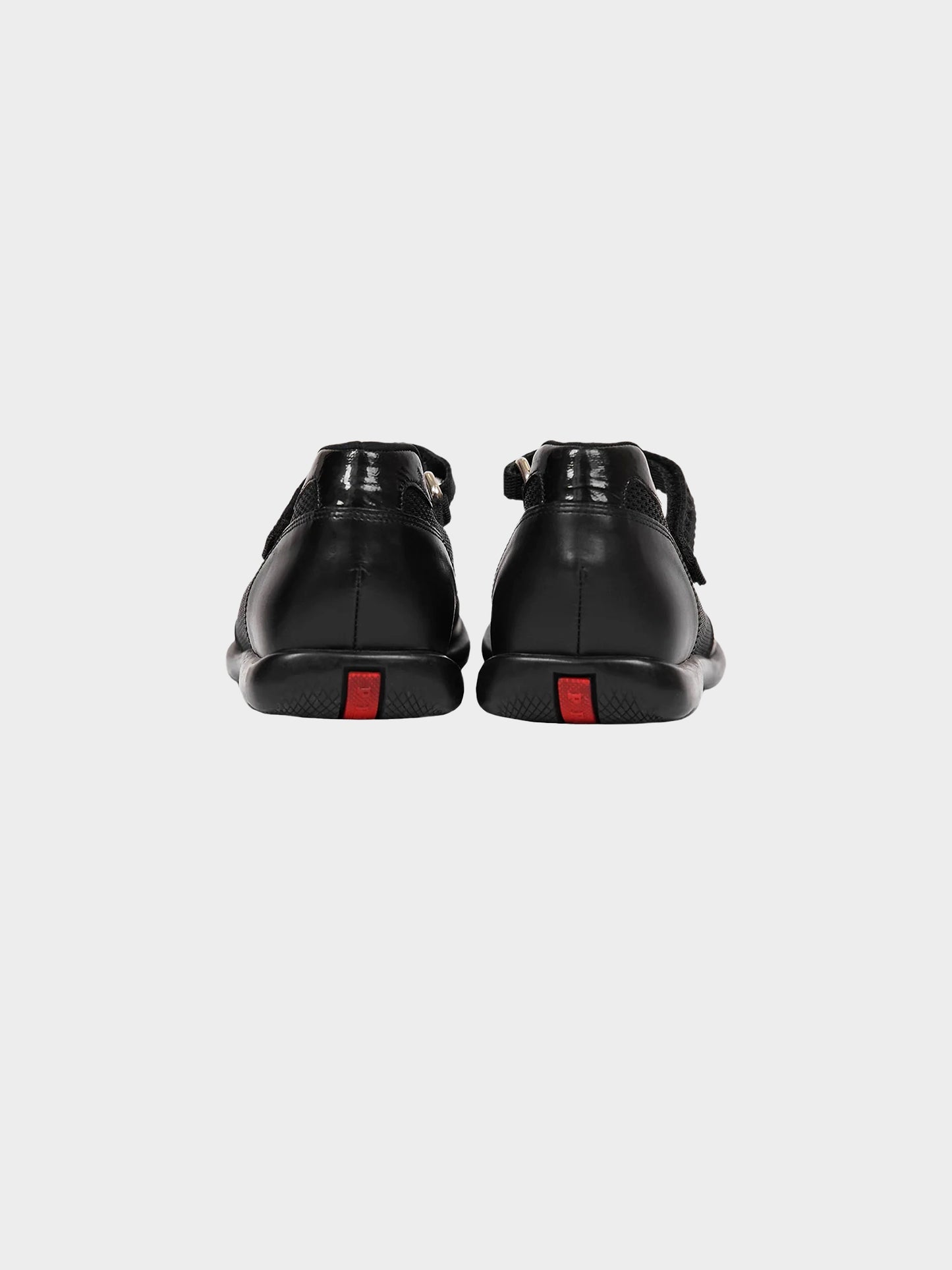 Prada Sport SS2000 Black Mesh and Leather Sandals