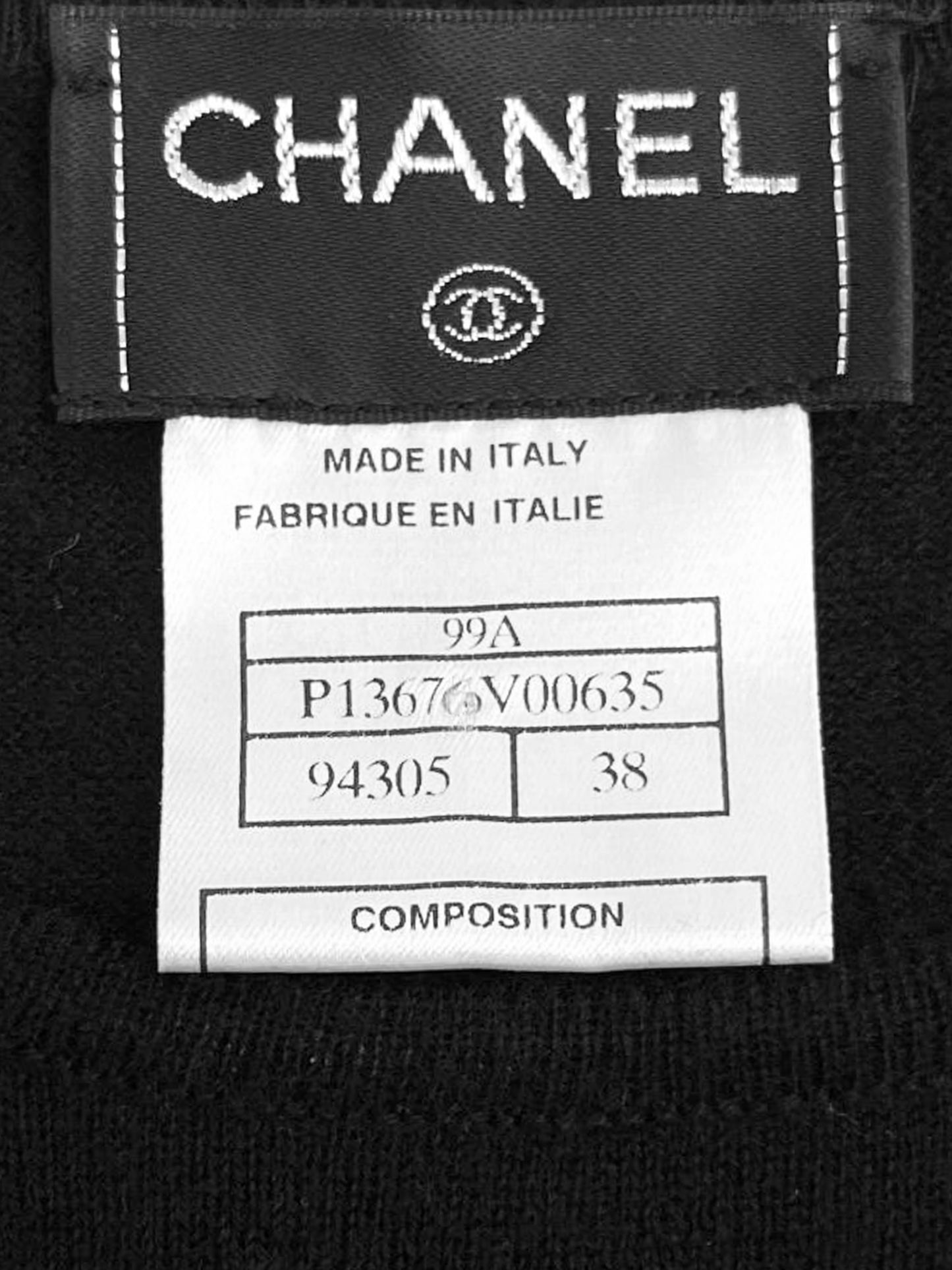 Chanel 1999 Black Cashmere T-shirt