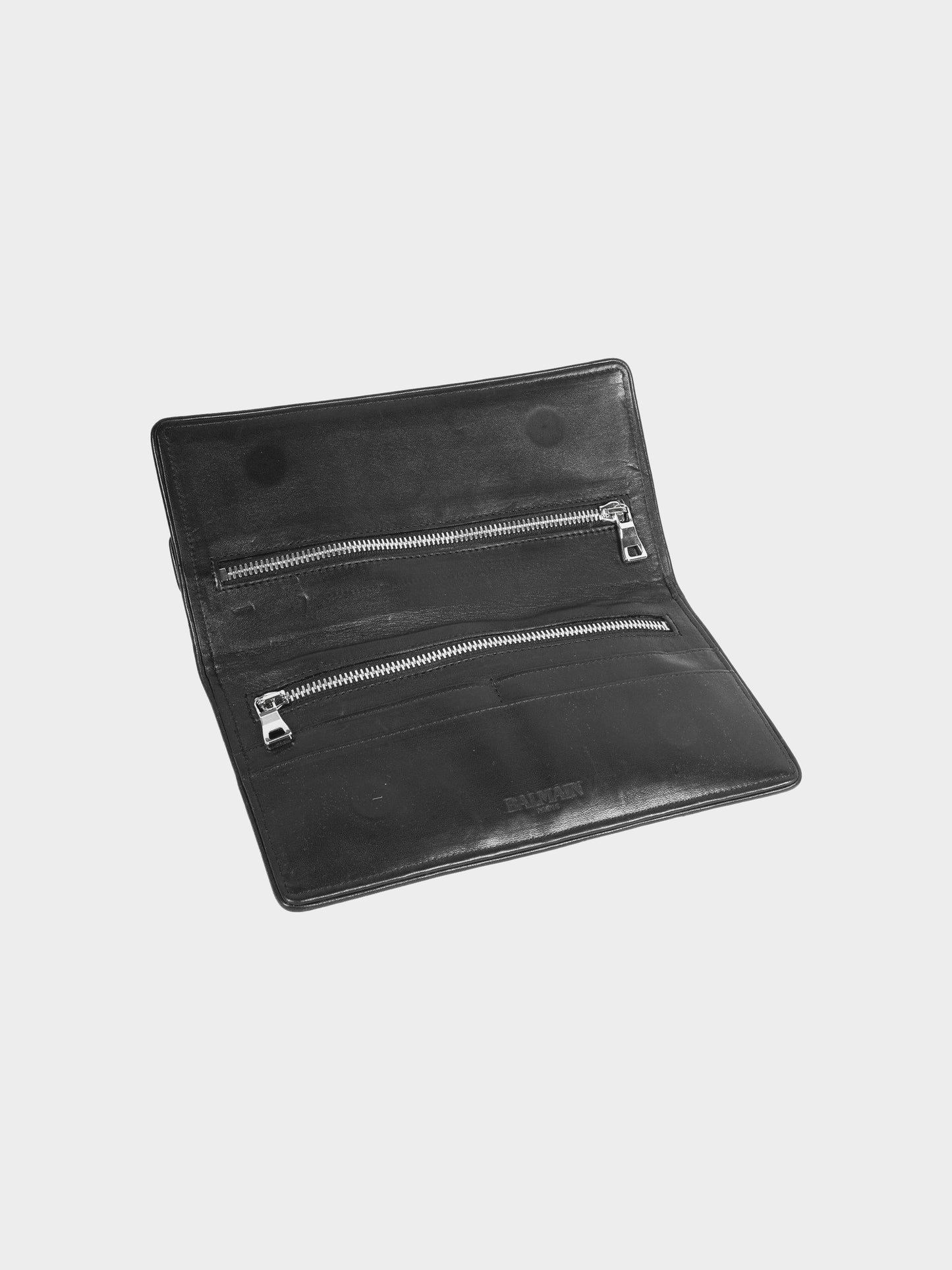 Balmain 2010s Striped Nylon Clutch