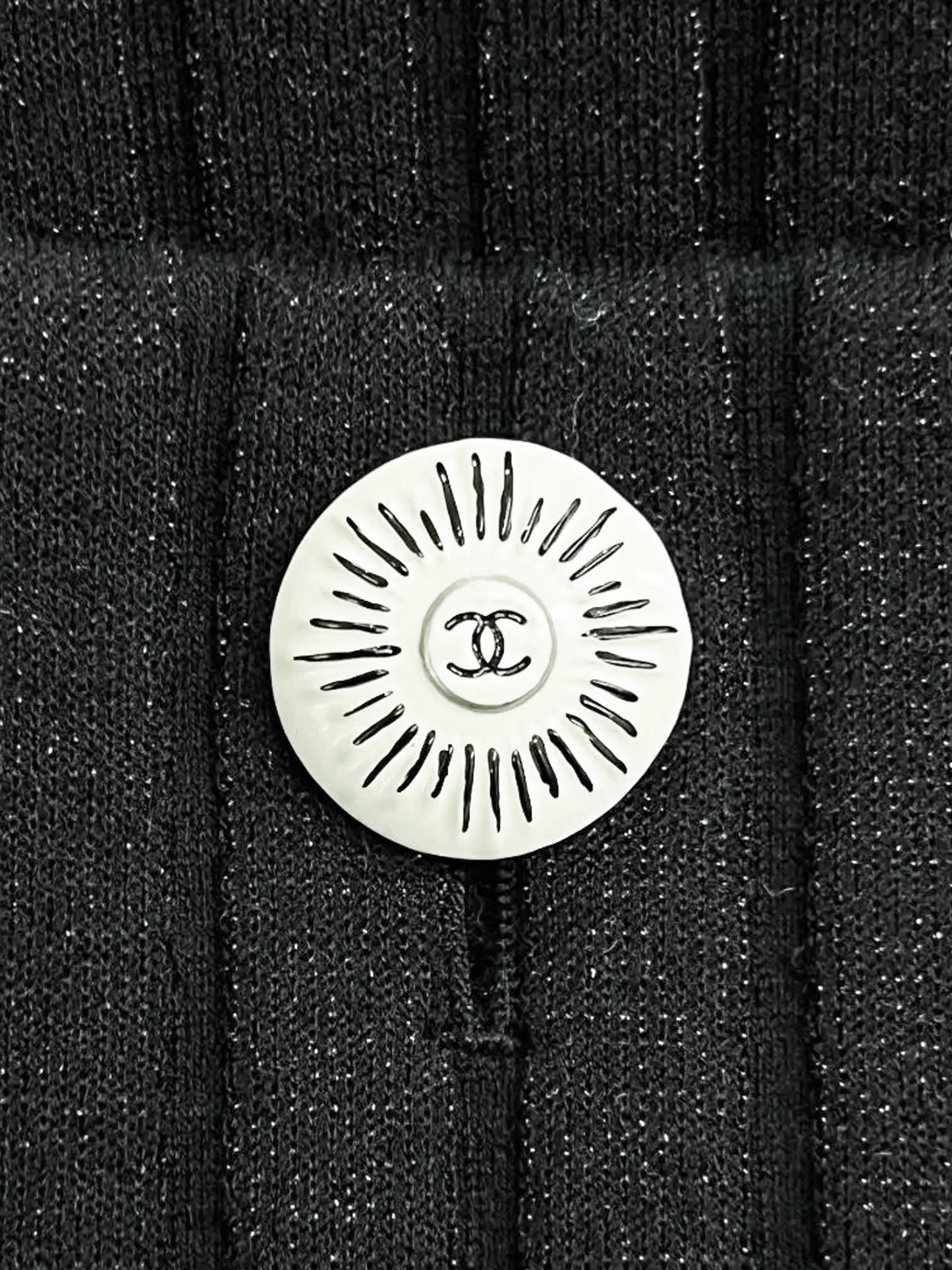 Chanel Cruise 2022 Black Ribbed Crochet Trim Jacket