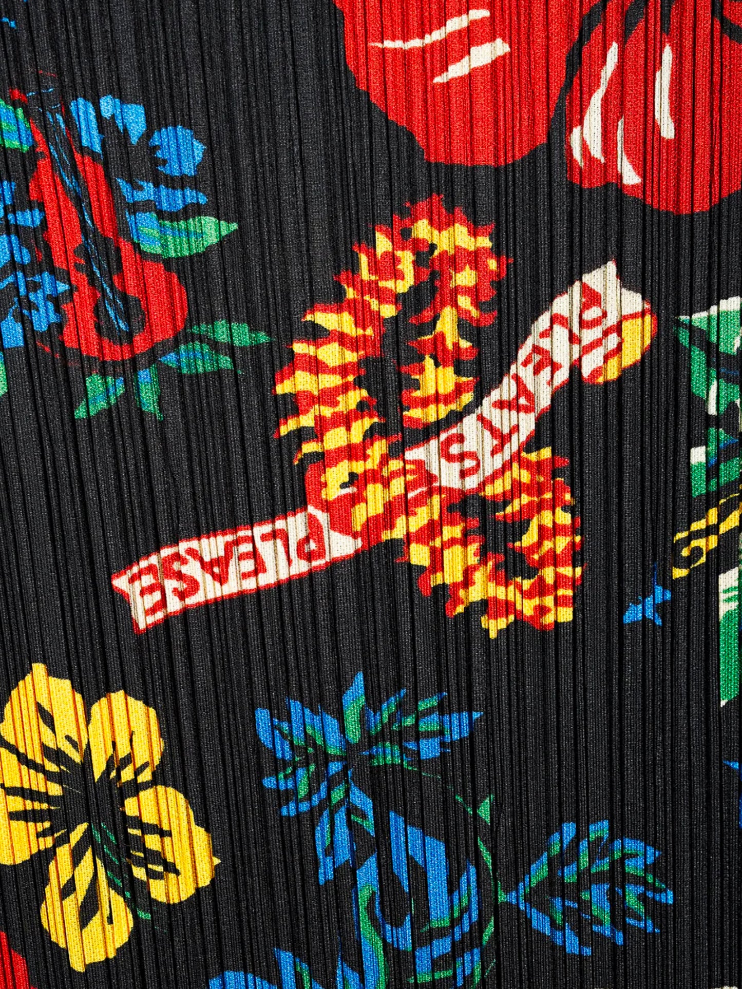 Issey Miyake Pleats Please 2000s Hawaiian Print Fringed Dress
