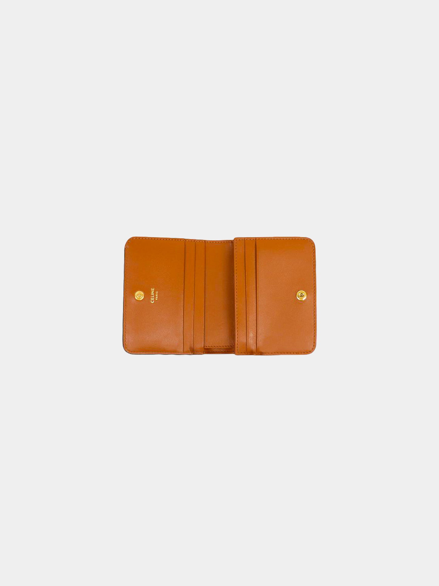 Celine 2020s Brown Triomphe Monogram Coated Canvas Wallet
