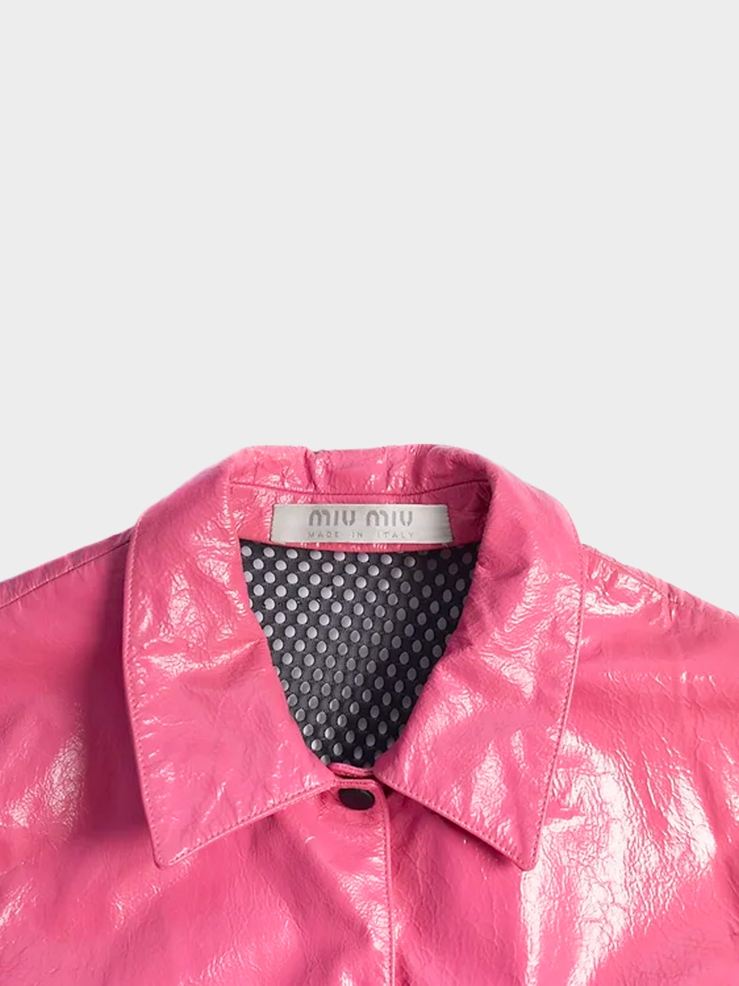 Miu Miu SS 2000 Runway Pink Patent Leather Jacket